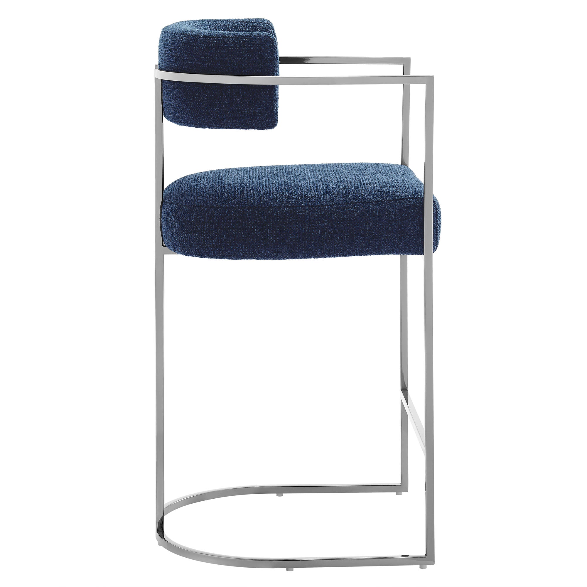 Modway Huron Curved Back Fabric and Metal Counter Stool