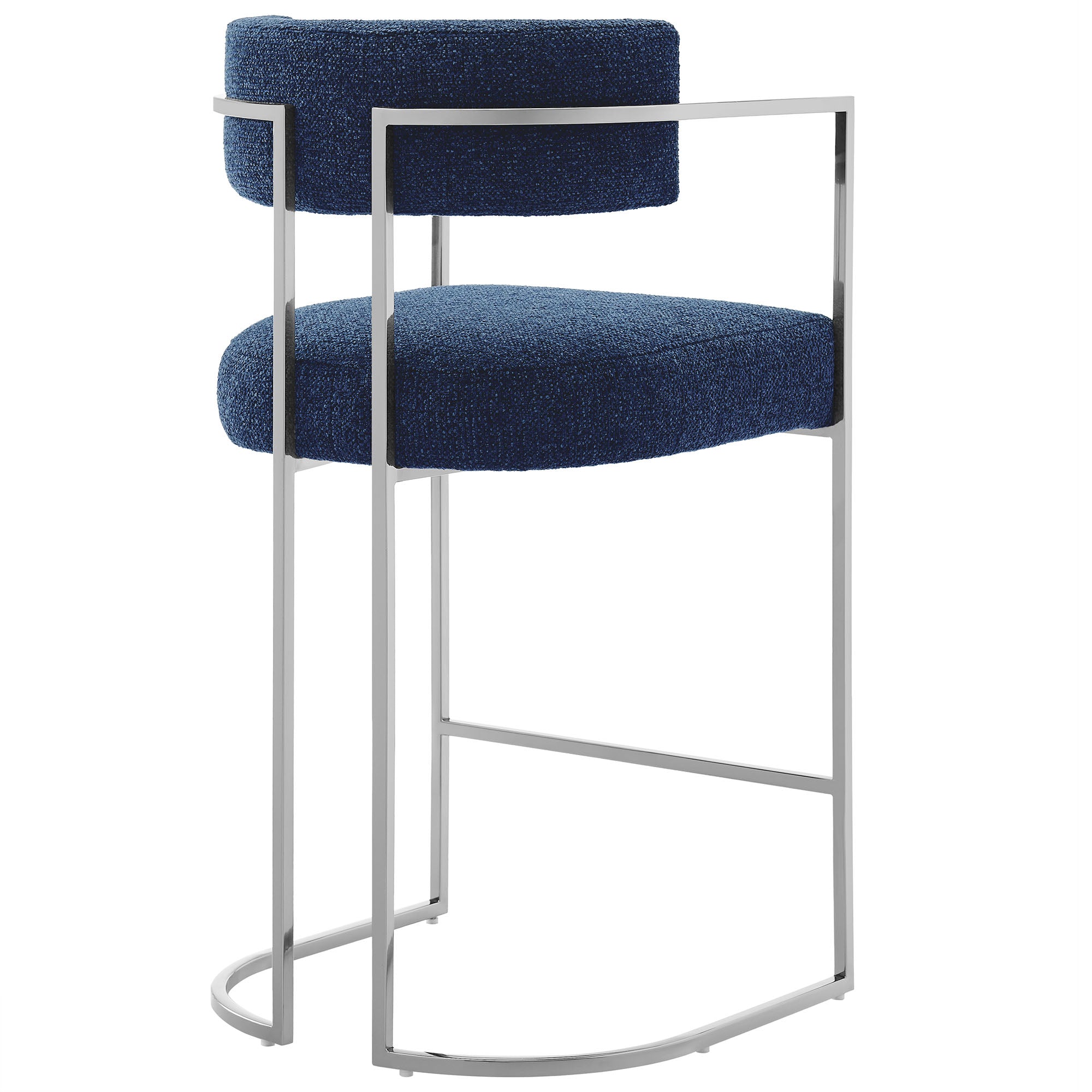 Modway Huron Curved Back Fabric and Metal Counter Stool