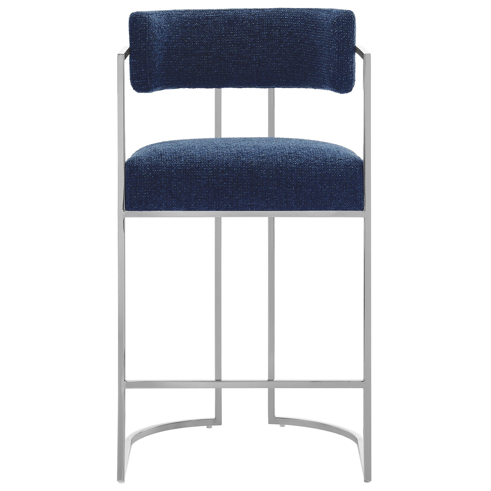 Modway Huron Curved Back Fabric and Metal Counter Stool