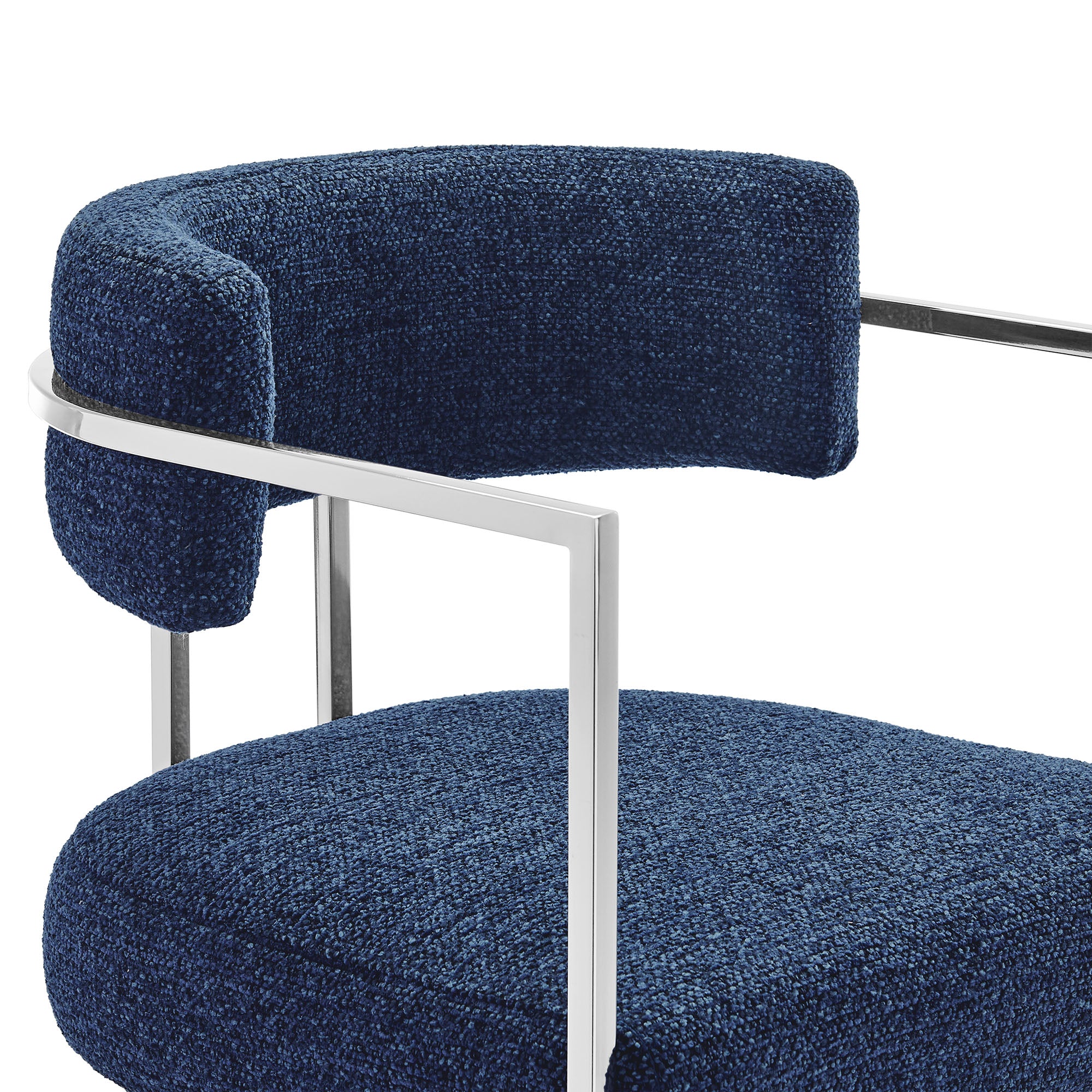Modway Huron Curved Back Fabric and Metal Counter Stool