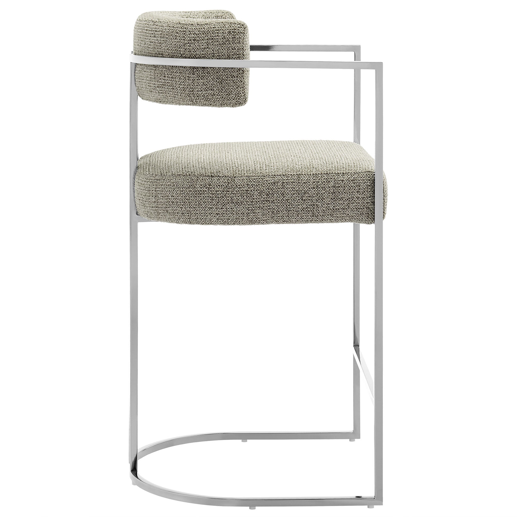 Modway Huron Curved Back Fabric and Metal Counter Stool