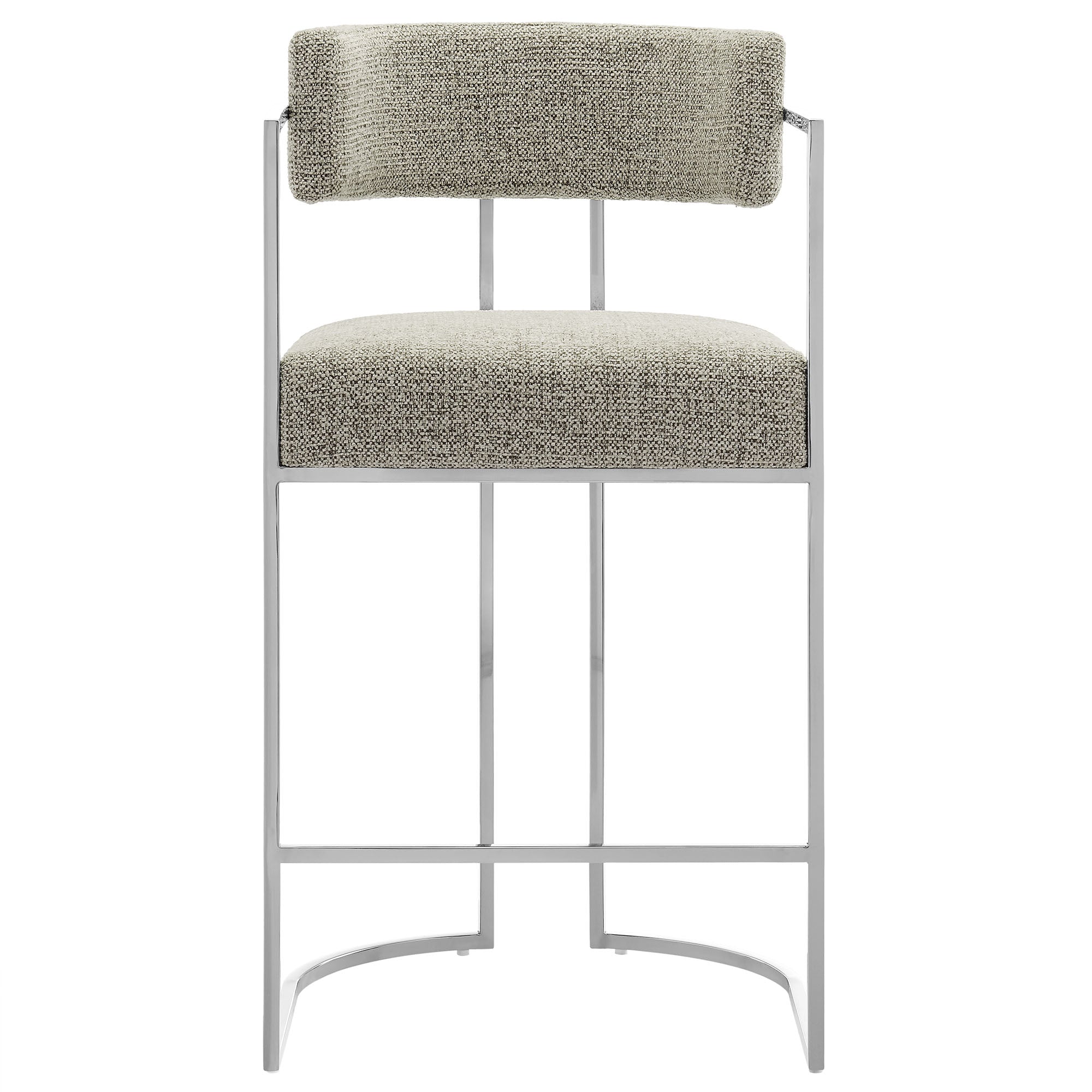 Modway Huron Curved Back Fabric and Metal Counter Stool