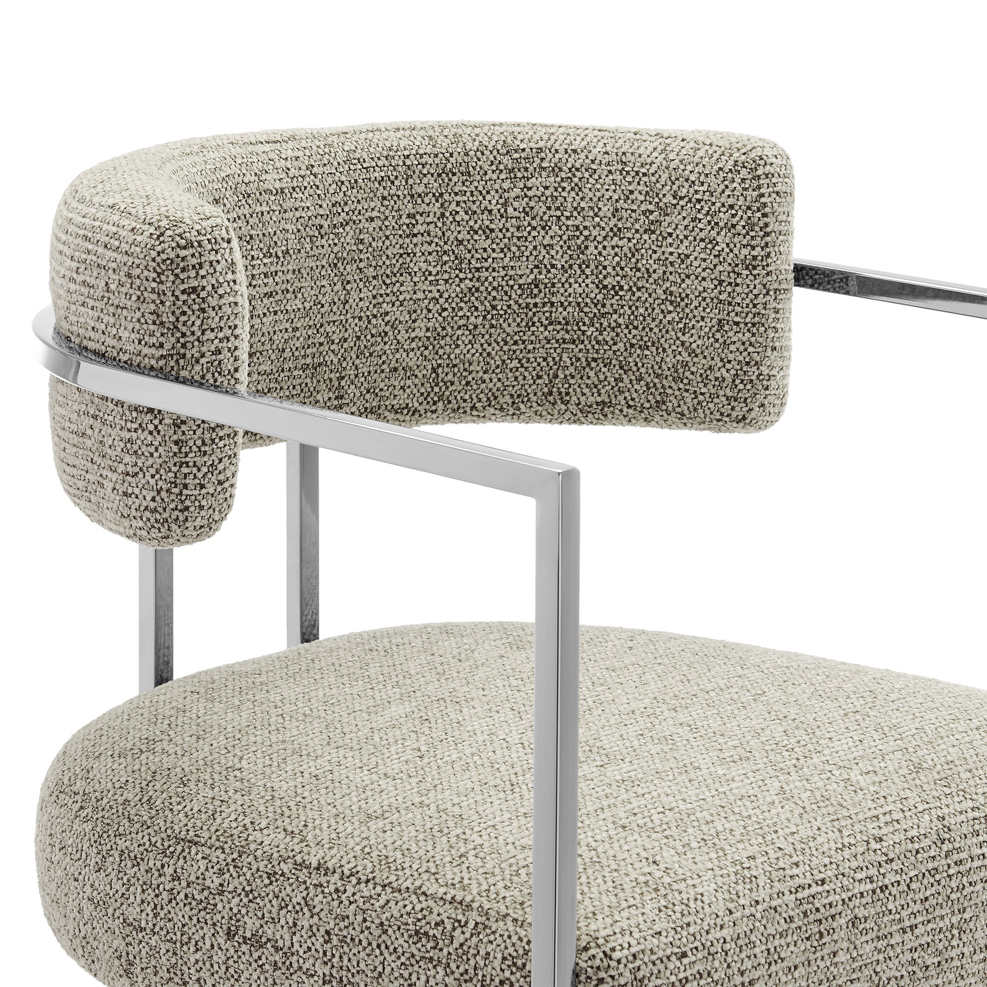 Modway Huron Curved Back Fabric and Metal Counter Stool