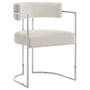 Modway Huron Curved Back Fabric and Metal Dining Accent Chair