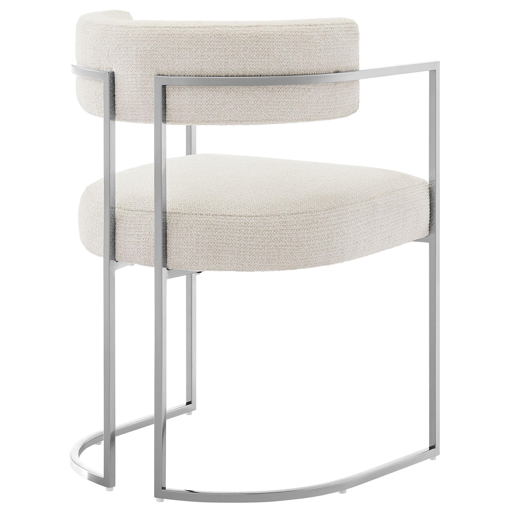 Modway Huron Curved Back Fabric and Metal Dining Accent Chair