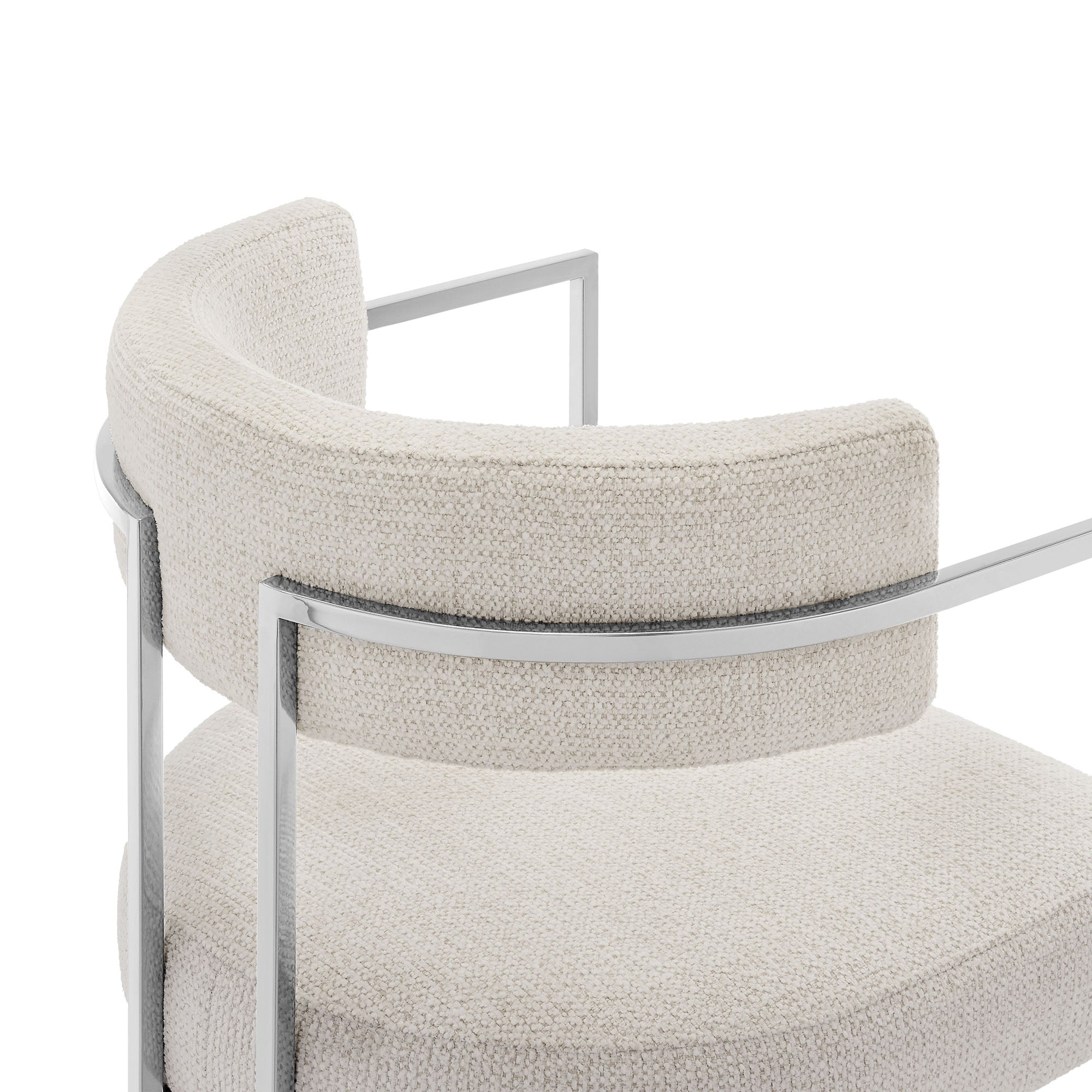 Modway Huron Curved Back Fabric and Metal Dining Accent Chair