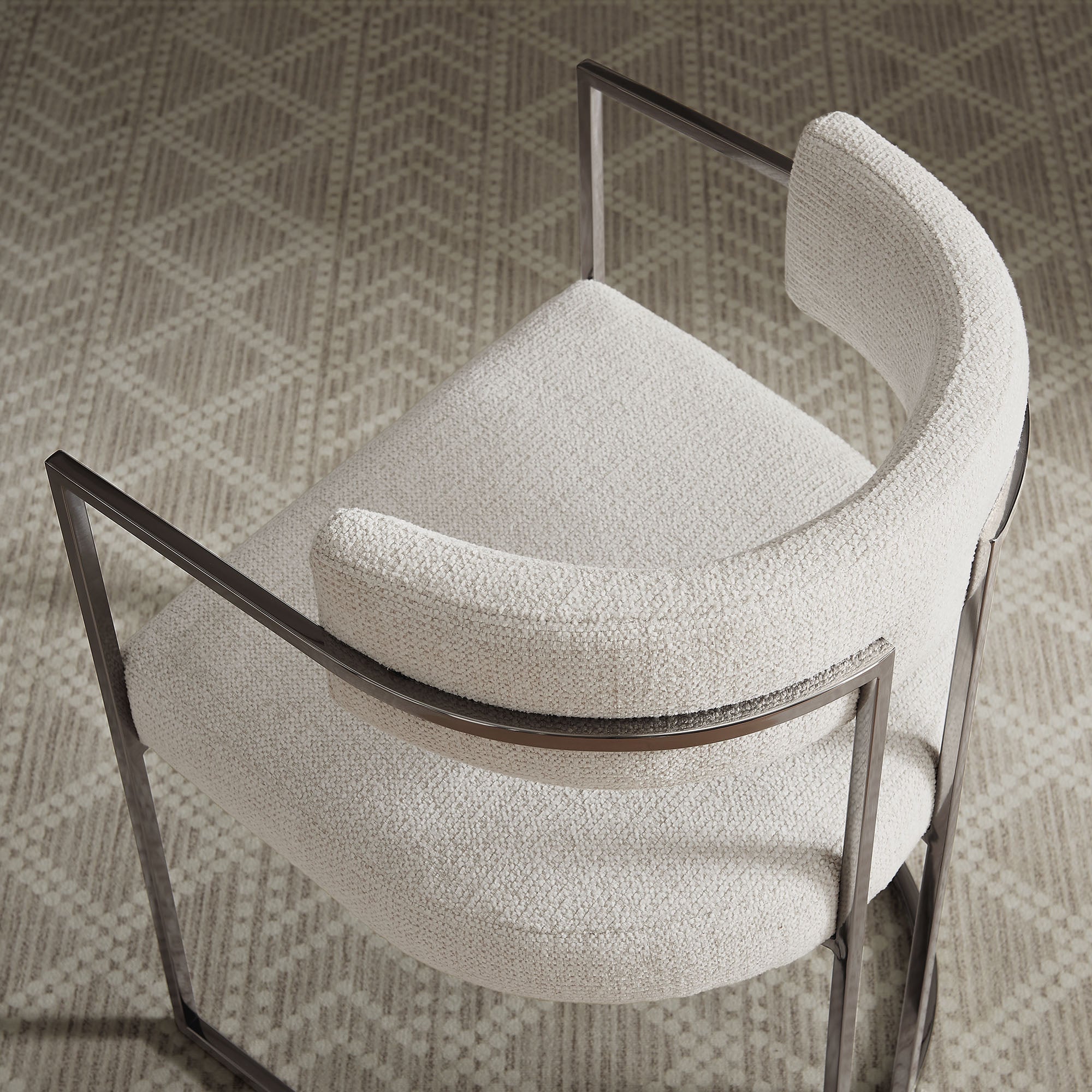 Modway Huron Curved Back Fabric and Metal Dining Accent Chair