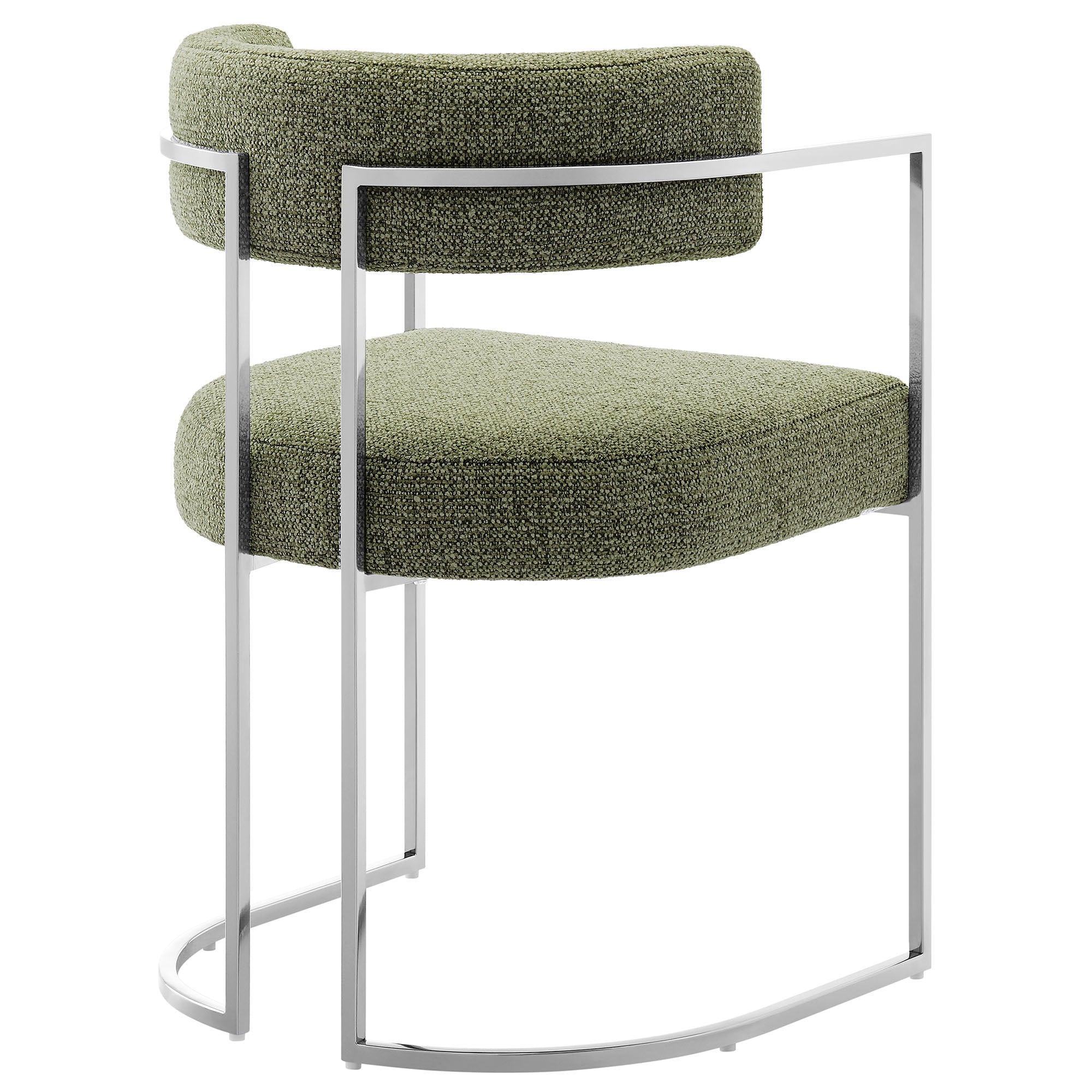 Modway Huron Curved Back Fabric and Metal Dining Accent Chair