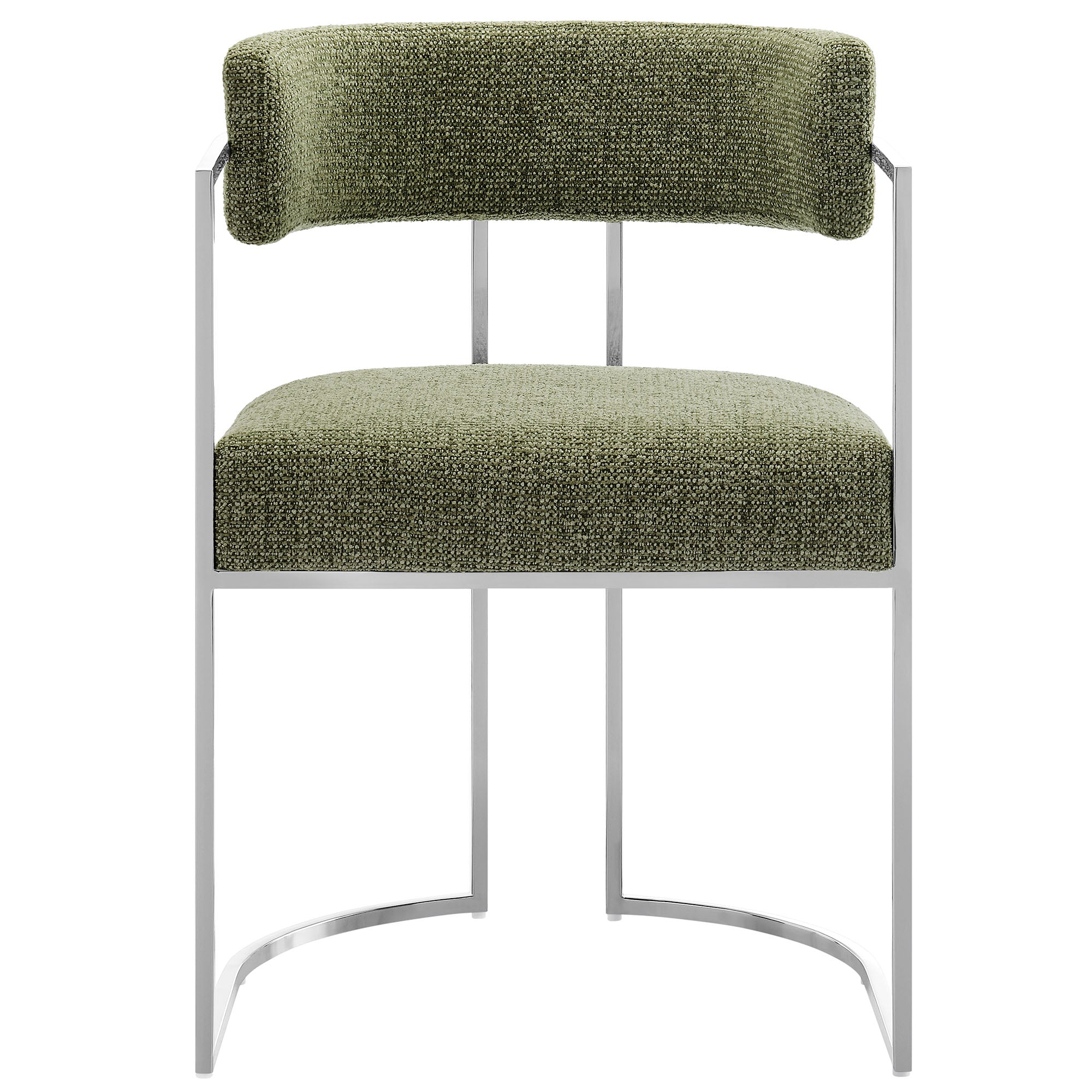 Modway Huron Curved Back Fabric and Metal Dining Accent Chair