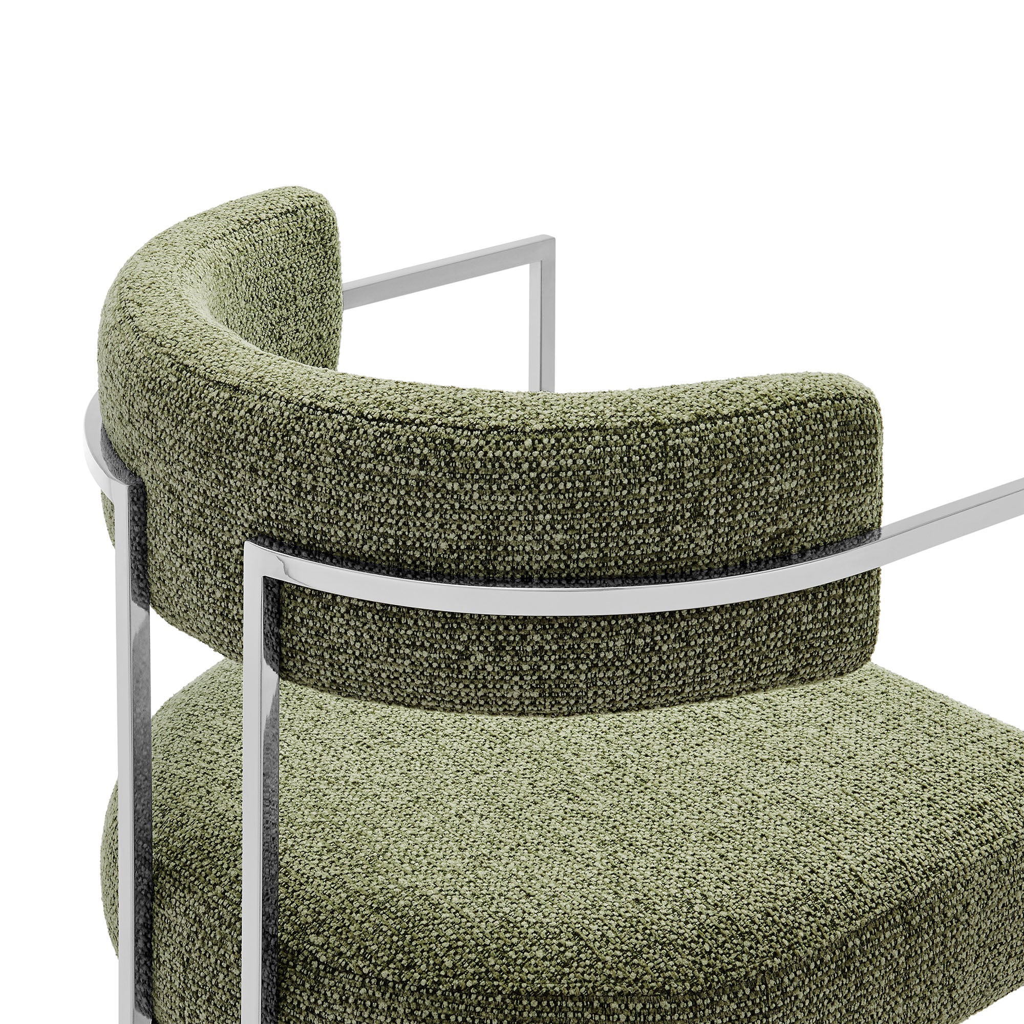 Modway Huron Curved Back Fabric and Metal Dining Accent Chair