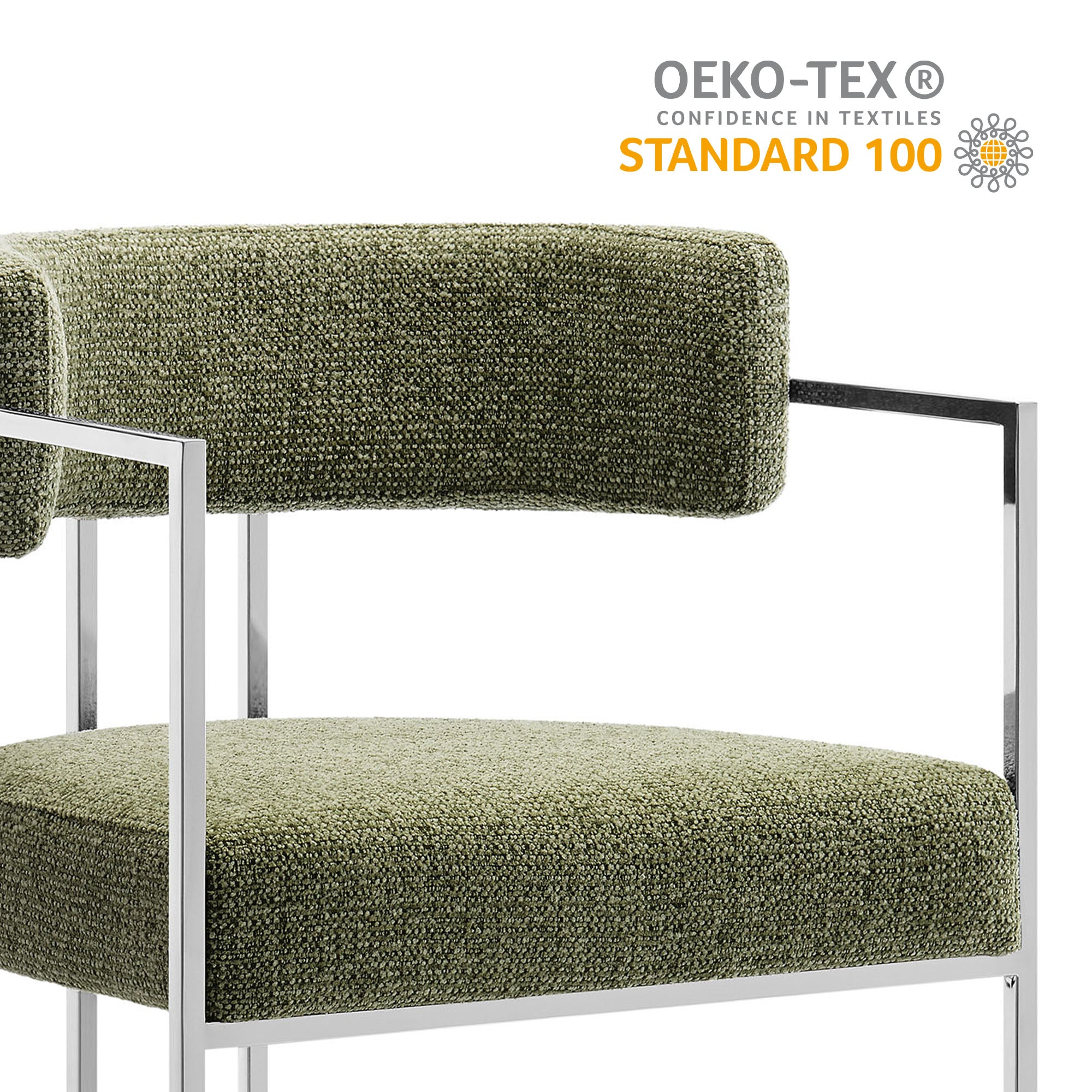 Modway Huron Curved Back Fabric and Metal Dining Accent Chair