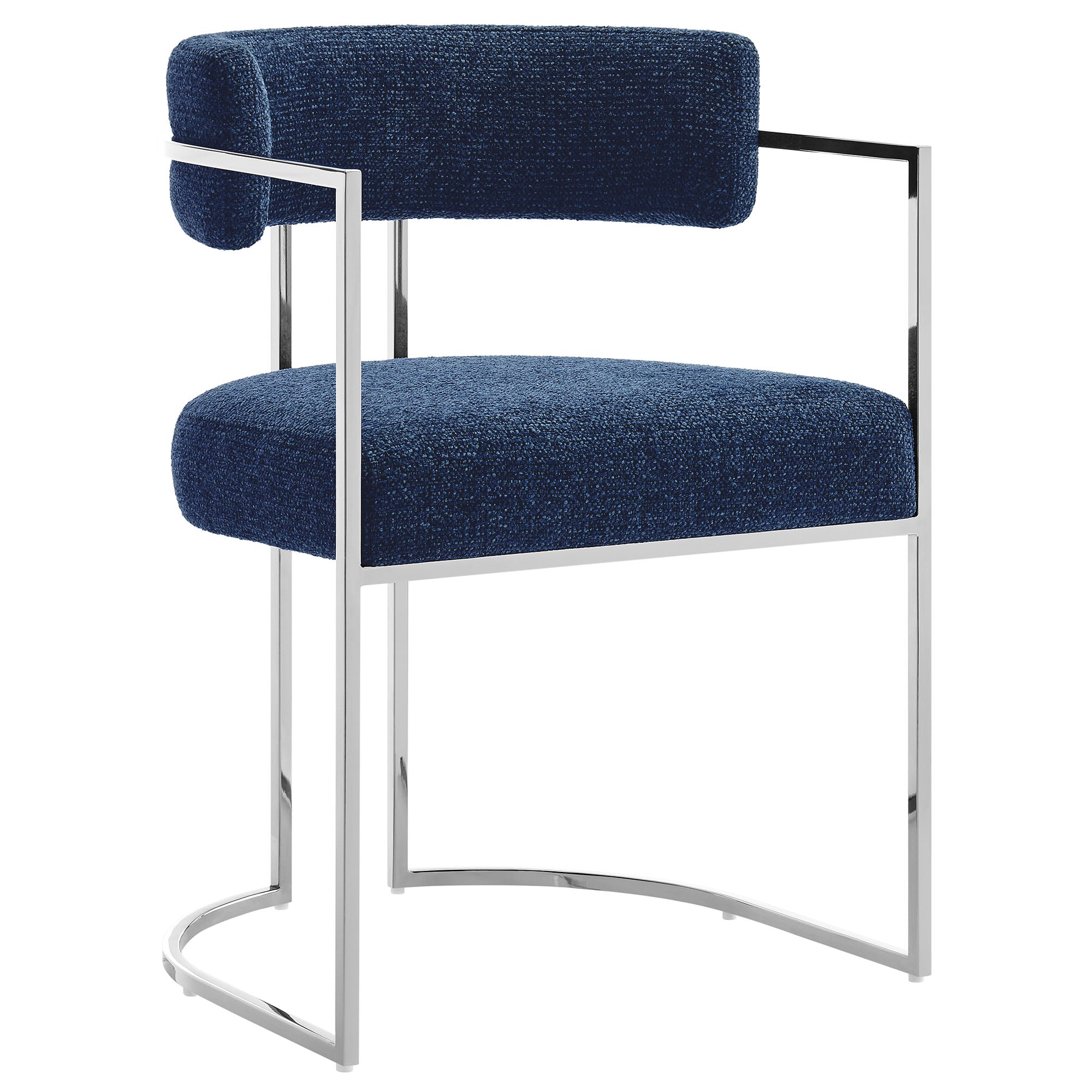 Modway Huron Curved Back Fabric and Metal Dining Accent Chair