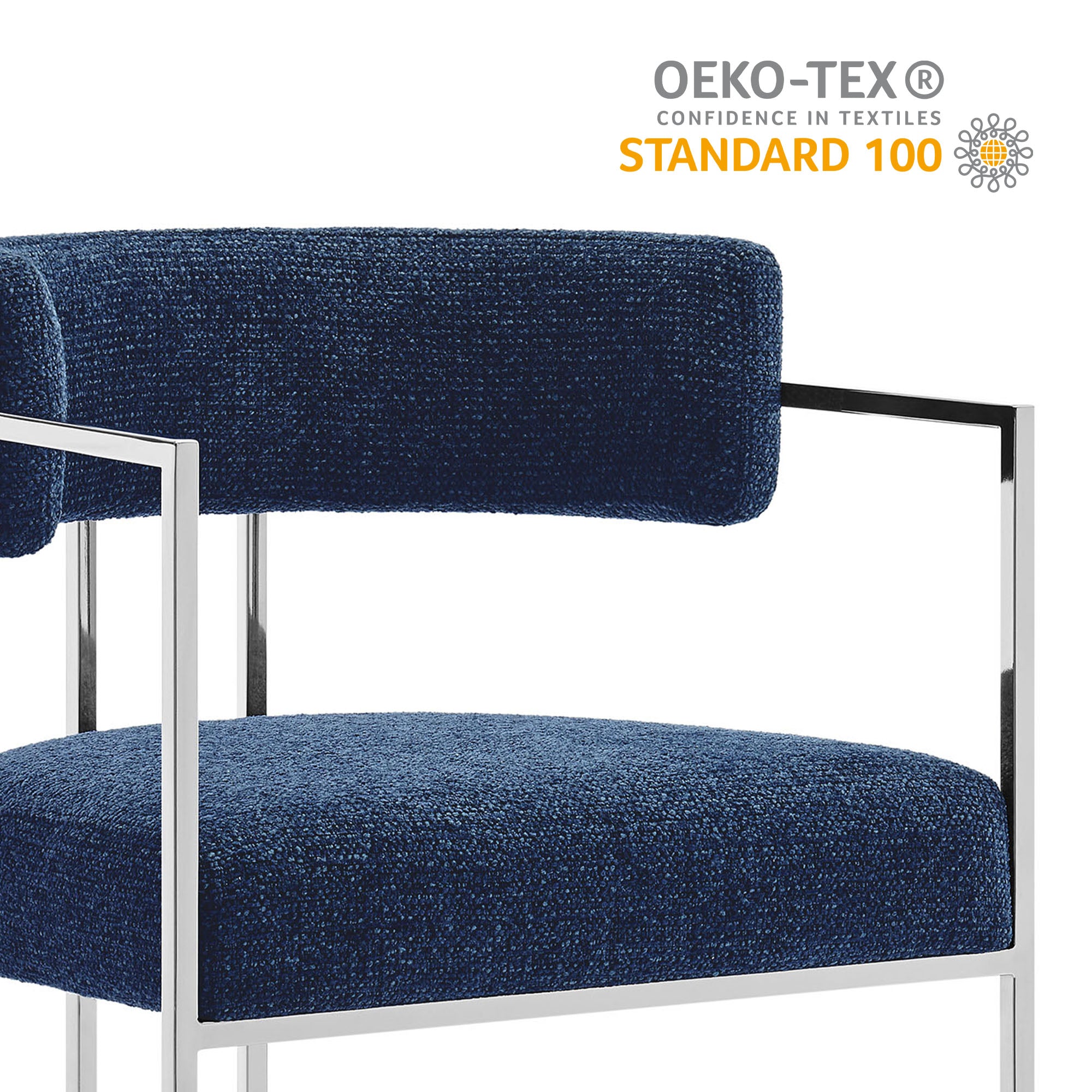 Modway Huron Curved Back Fabric and Metal Dining Accent Chair
