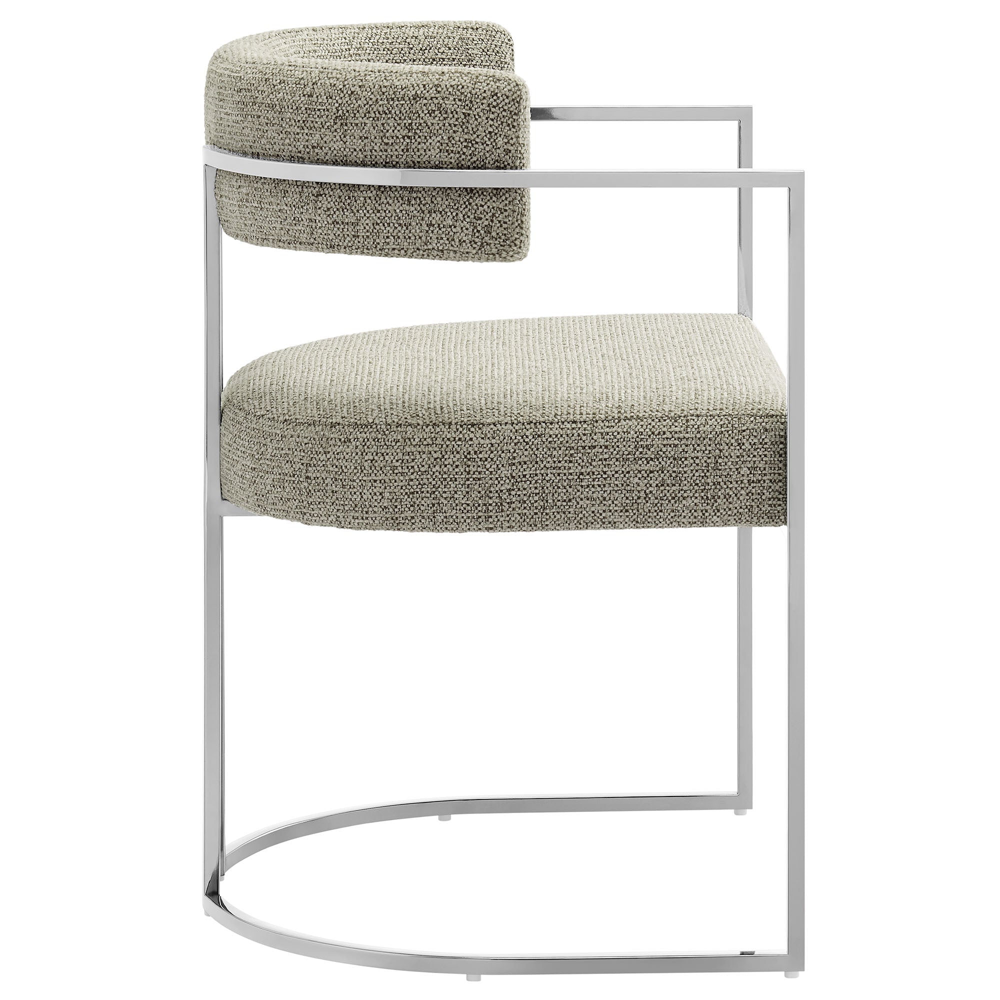 Modway Huron Curved Back Fabric and Metal Dining Accent Chair