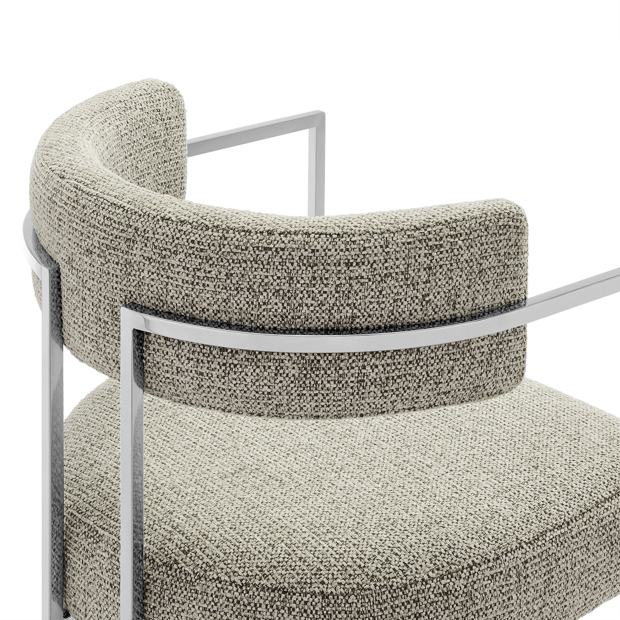 Modway Huron Curved Back Fabric and Metal Dining Accent Chair