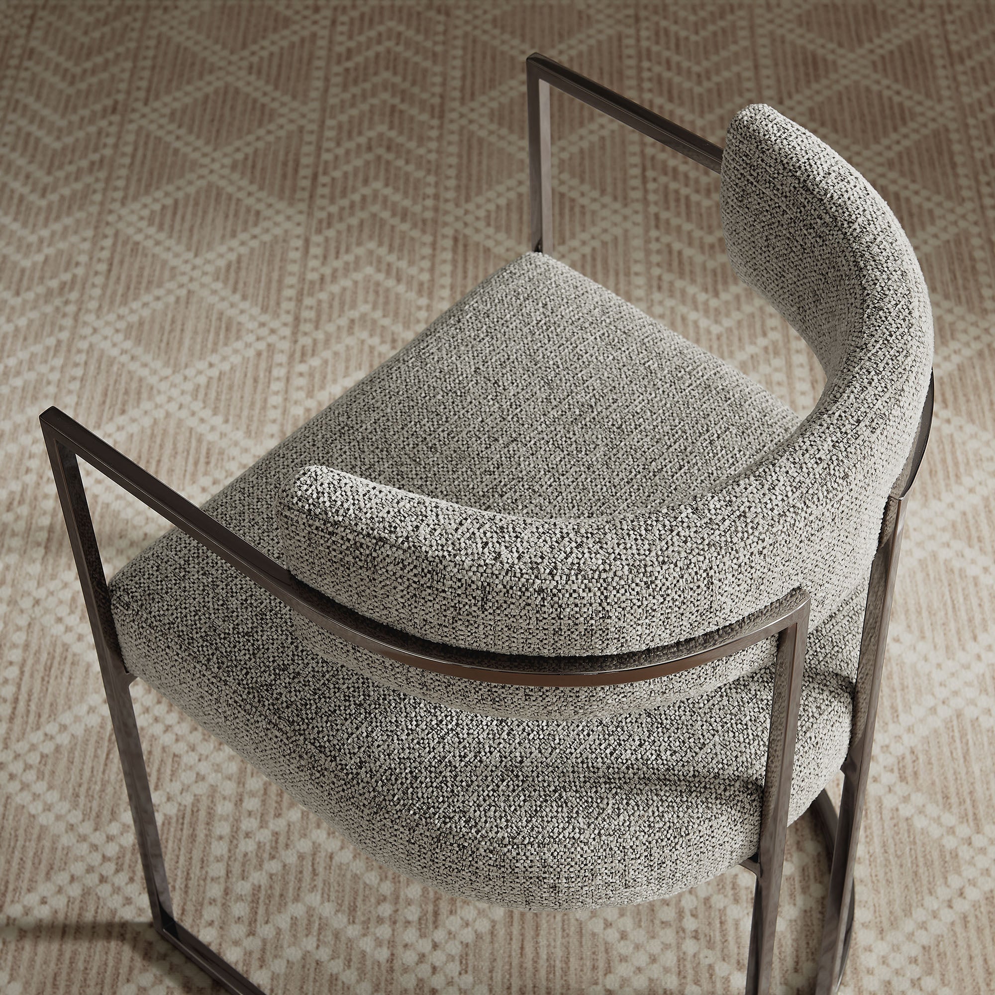 Modway Huron Curved Back Fabric and Metal Dining Accent Chair