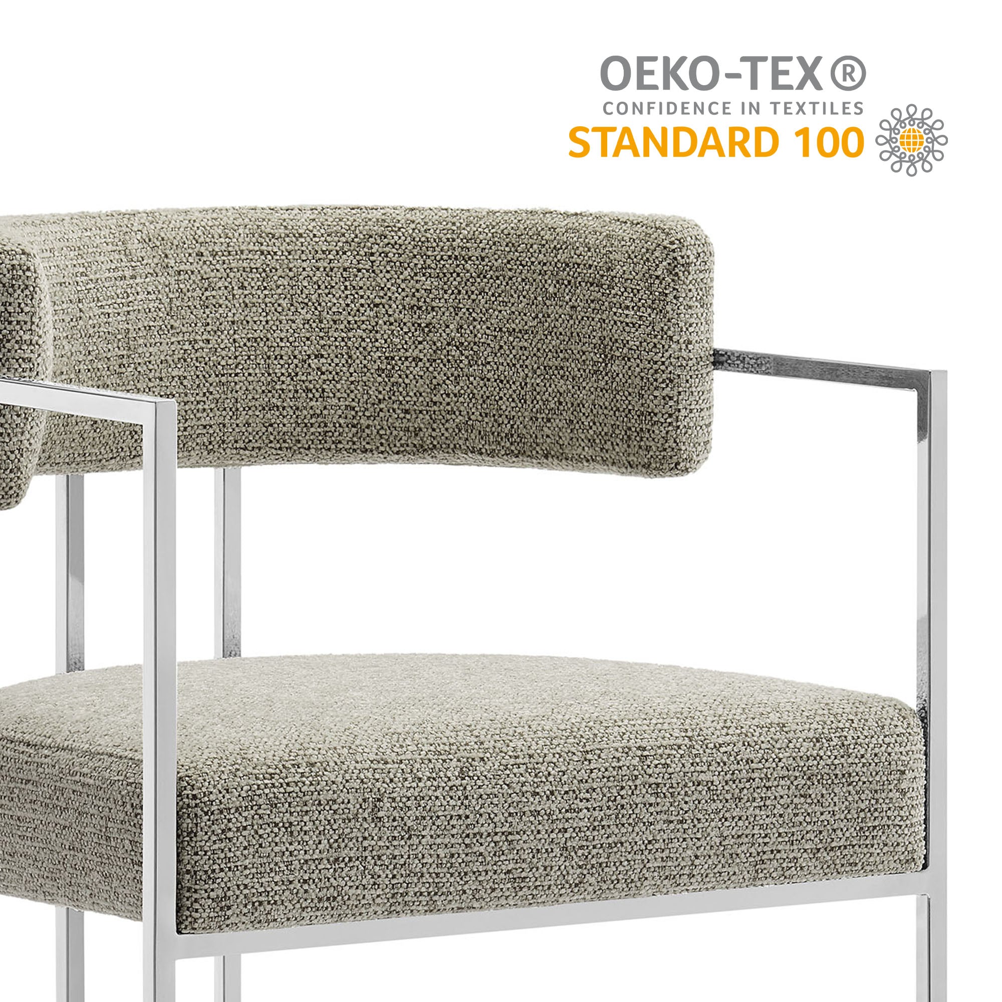 Modway Huron Curved Back Fabric and Metal Dining Accent Chair