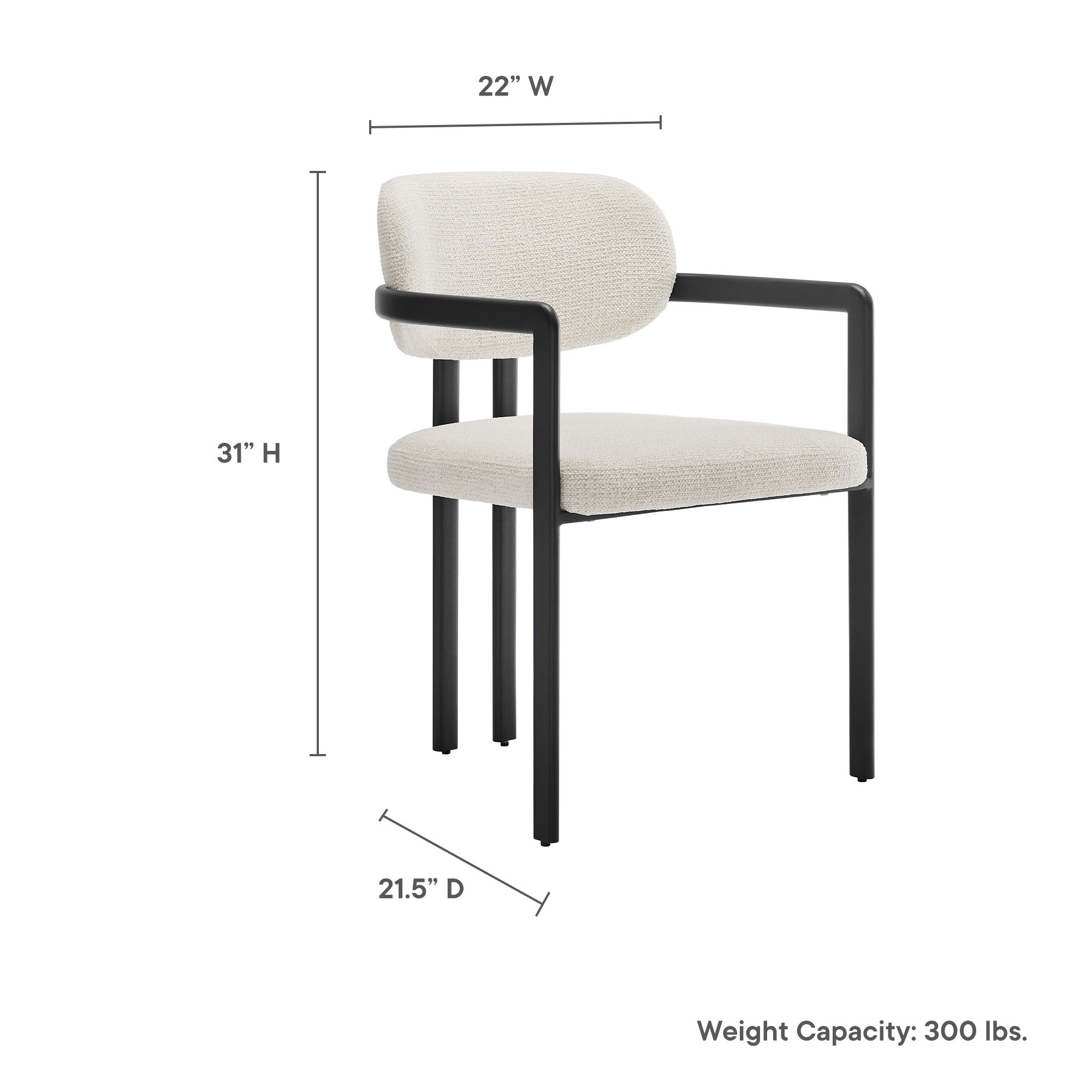 Modway Elio Barrel Fabric and Metal Dining Chair