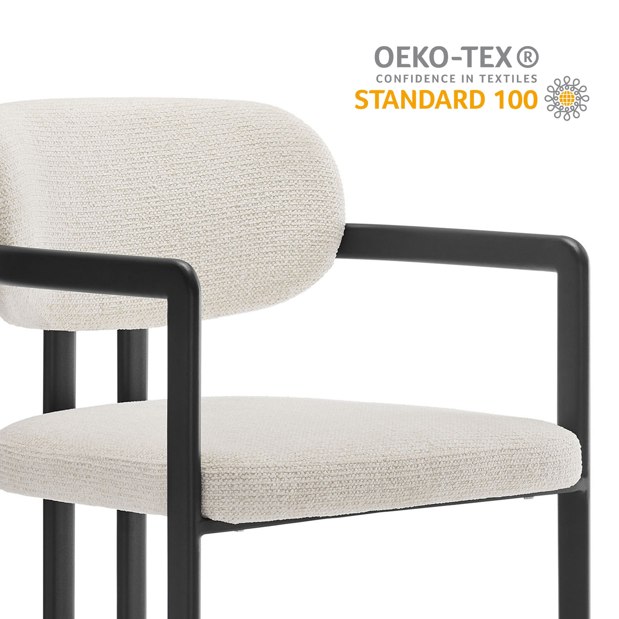 Modway Elio Barrel Fabric and Metal Dining Chair