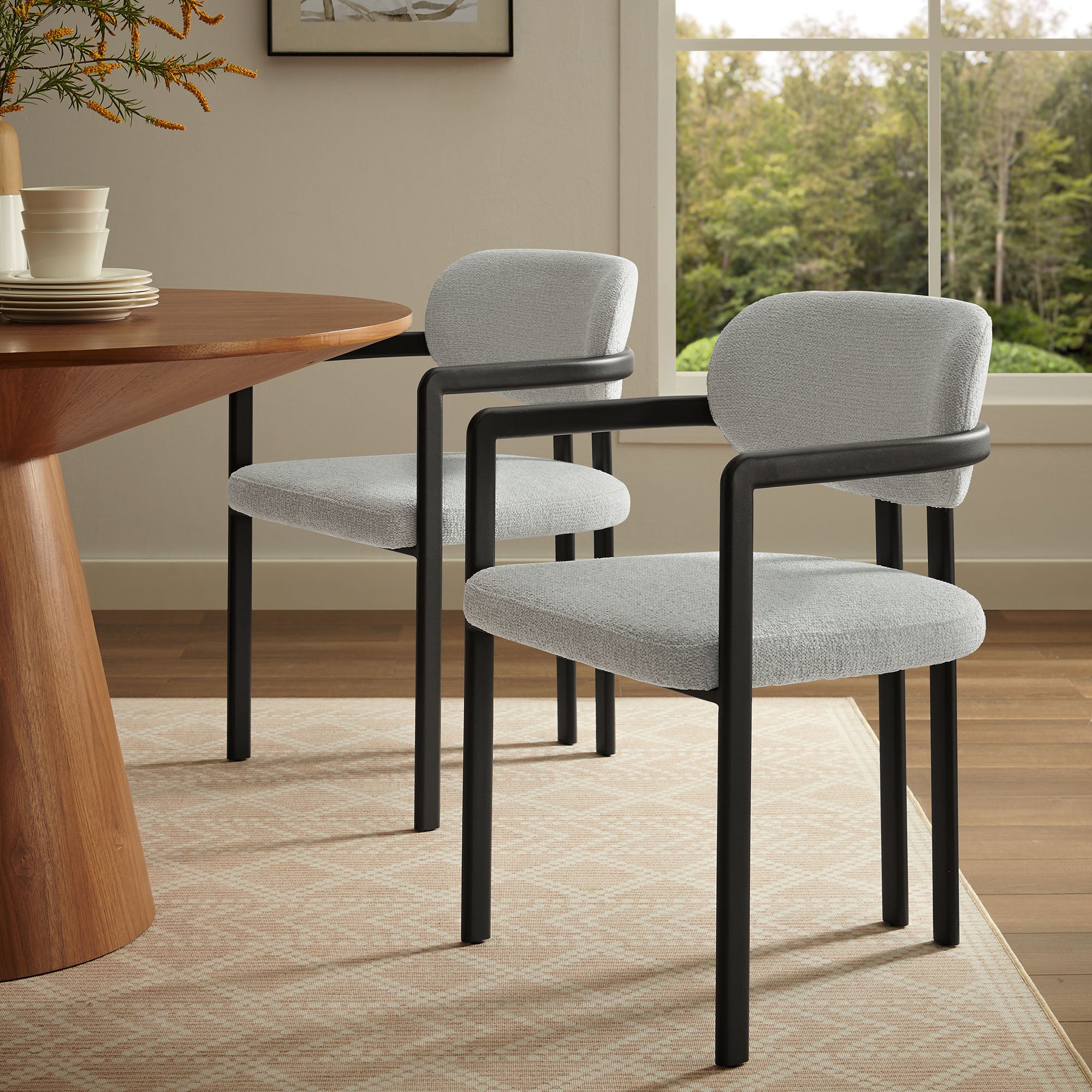 Modway Elio Barrel Fabric and Metal Dining Chair