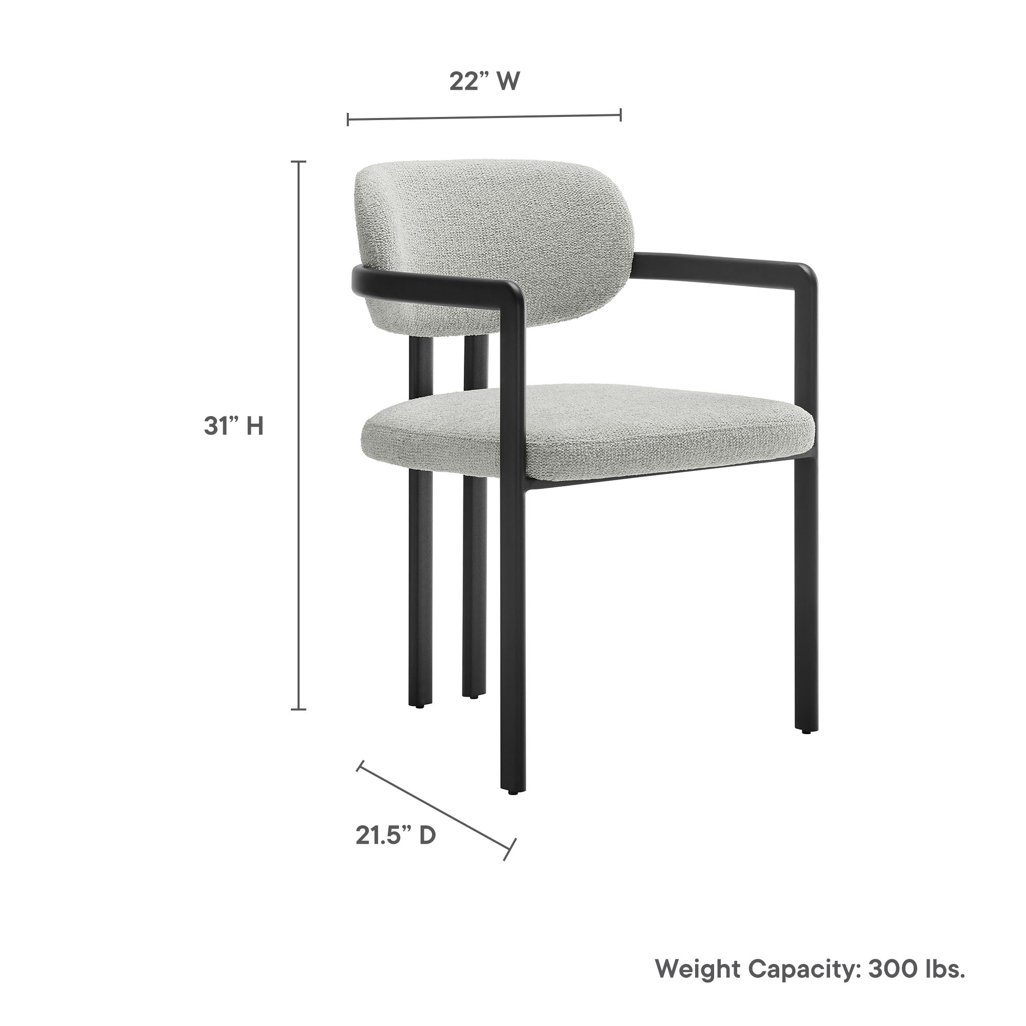 Modway Elio Barrel Fabric and Metal Dining Chair
