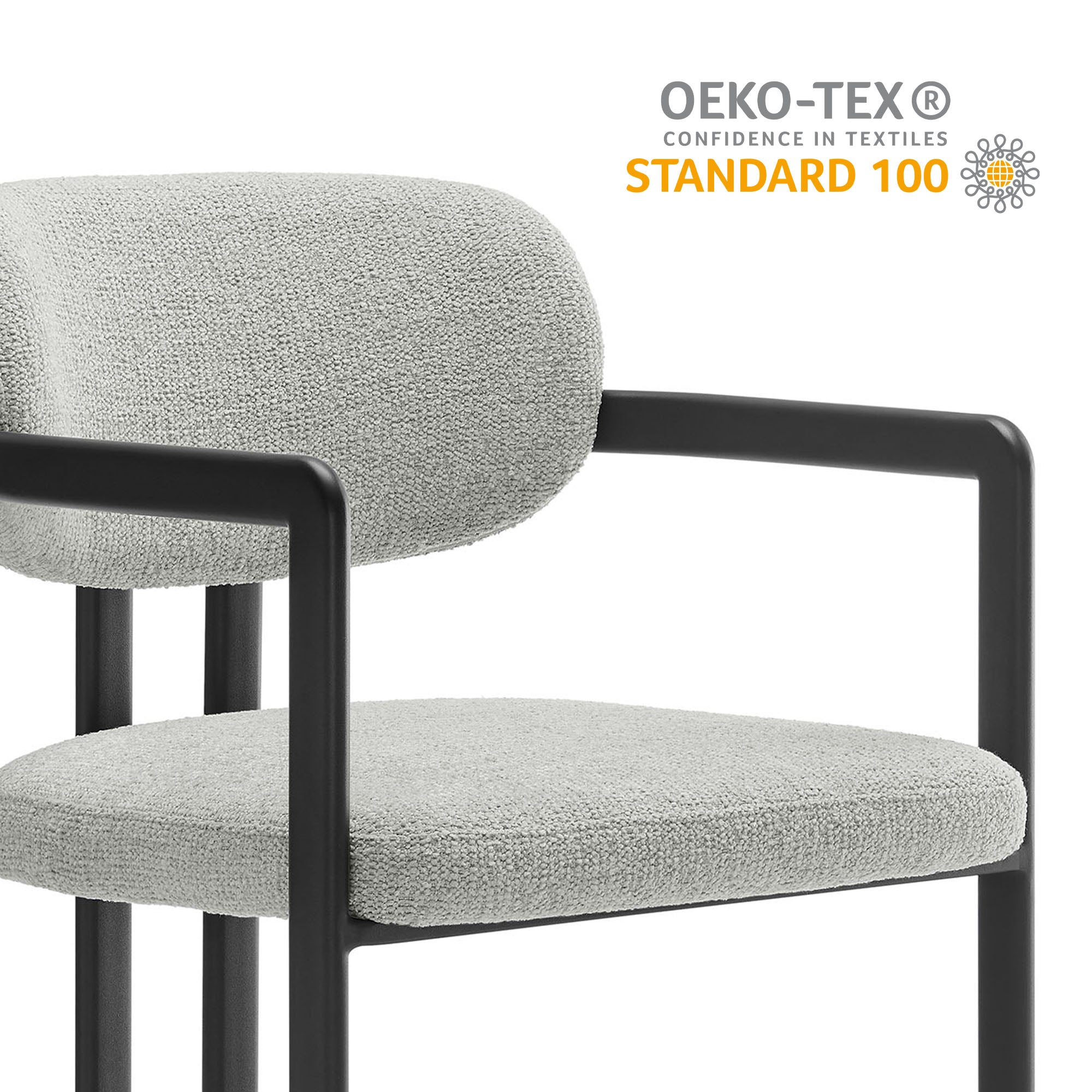 Modway Elio Barrel Fabric and Metal Dining Chair