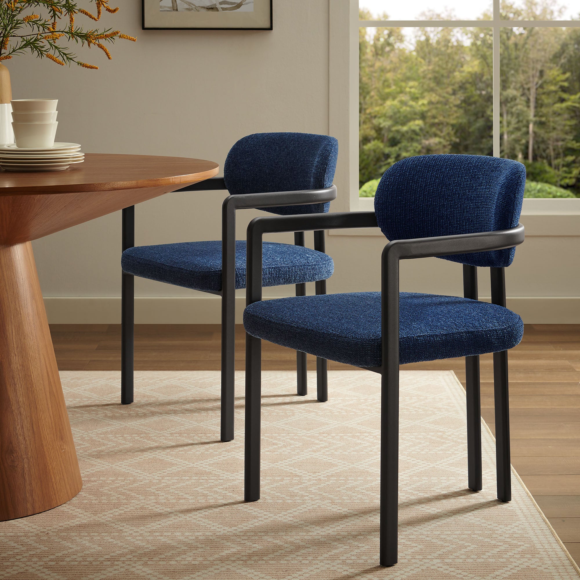 Modway Elio Barrel Fabric and Metal Dining Chair
