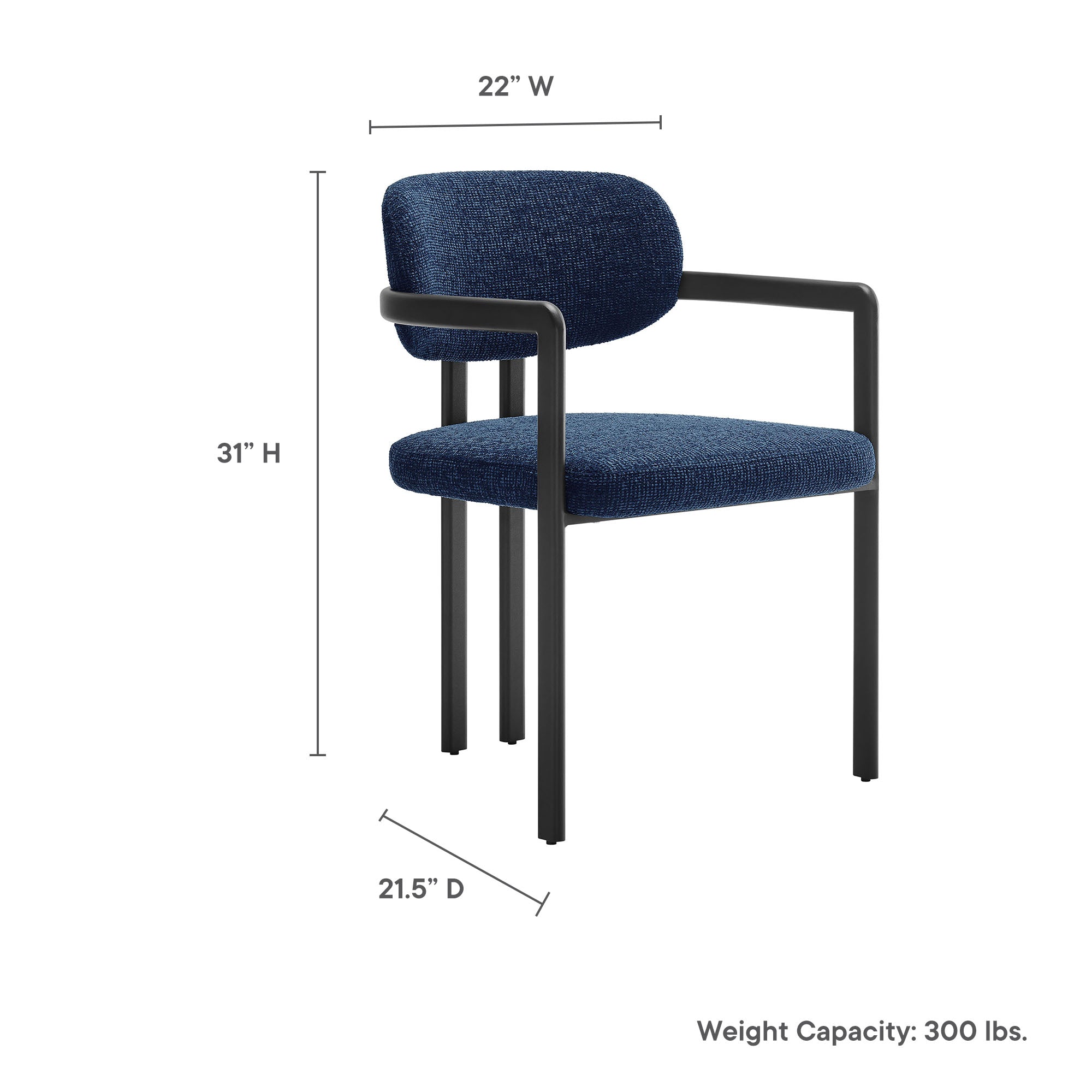 Modway Elio Barrel Fabric and Metal Dining Chair