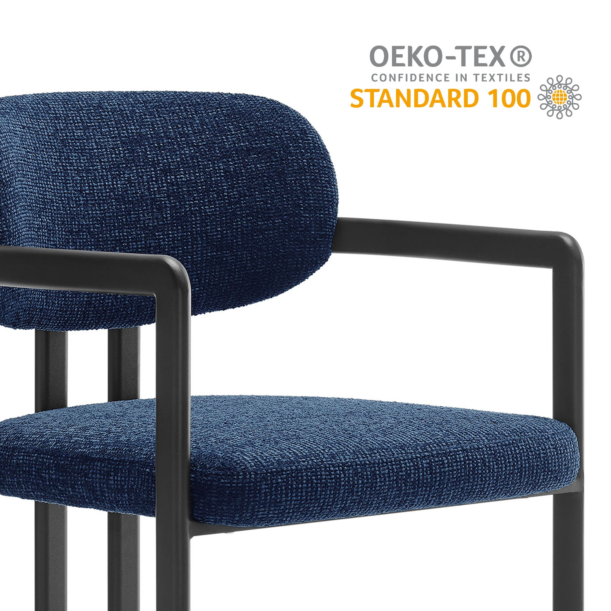 Modway Elio Barrel Fabric and Metal Dining Chair