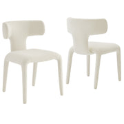 Modway Stellan Curved Back Boucle Upholstered Dining Chair Set of 2