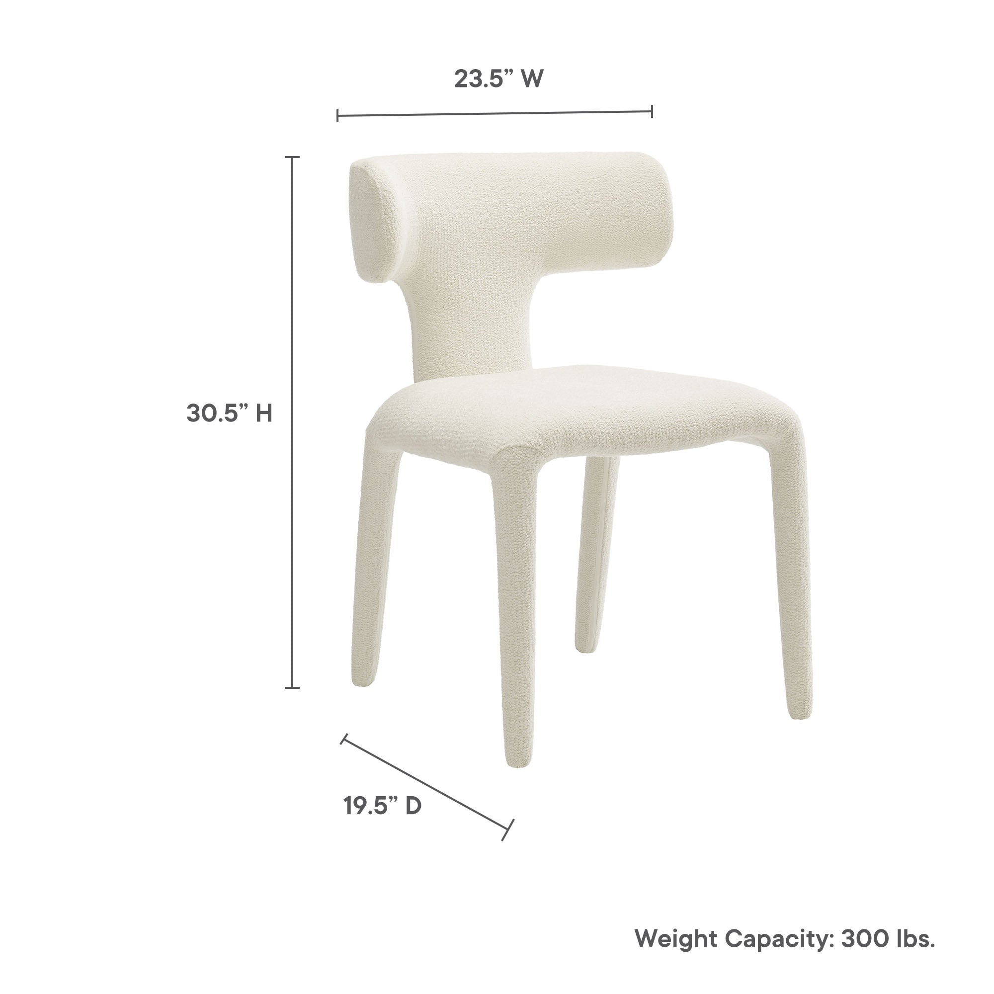Modway Stellan Curved Back Boucle Upholstered Dining Chair Set of 2