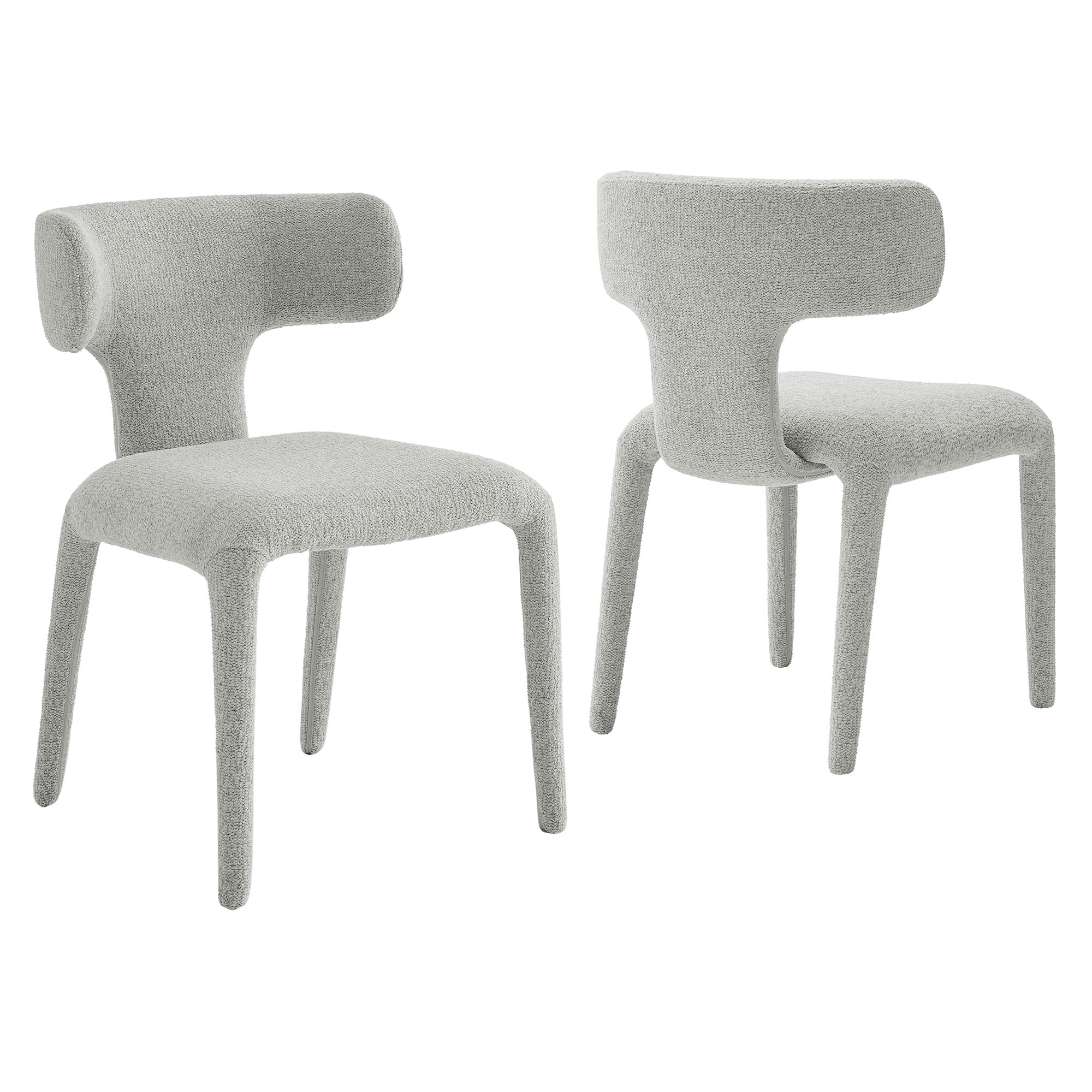Modway Stellan Curved Back Boucle Upholstered Dining Chair Set of 2