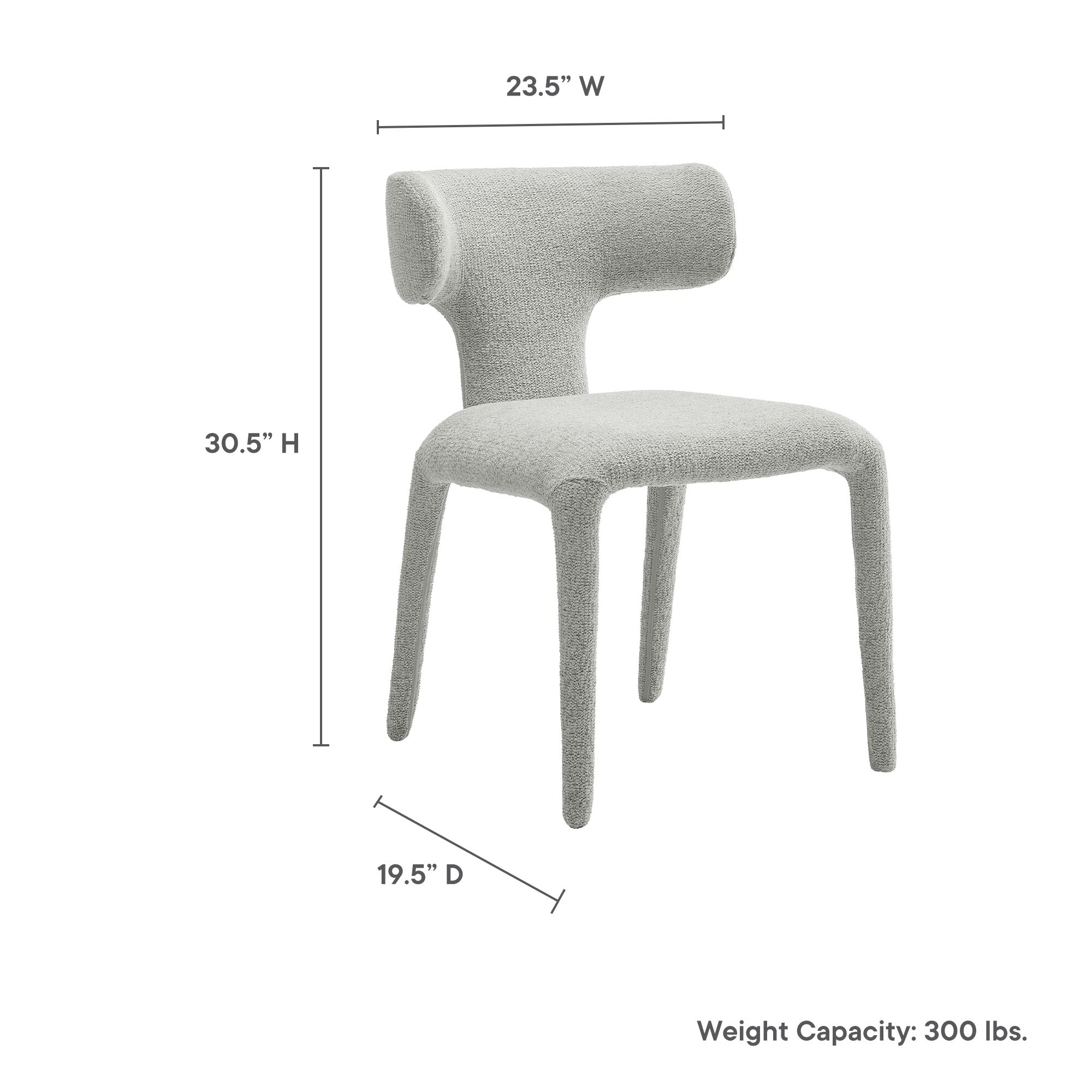 Modway Stellan Curved Back Boucle Upholstered Dining Chair Set of 2