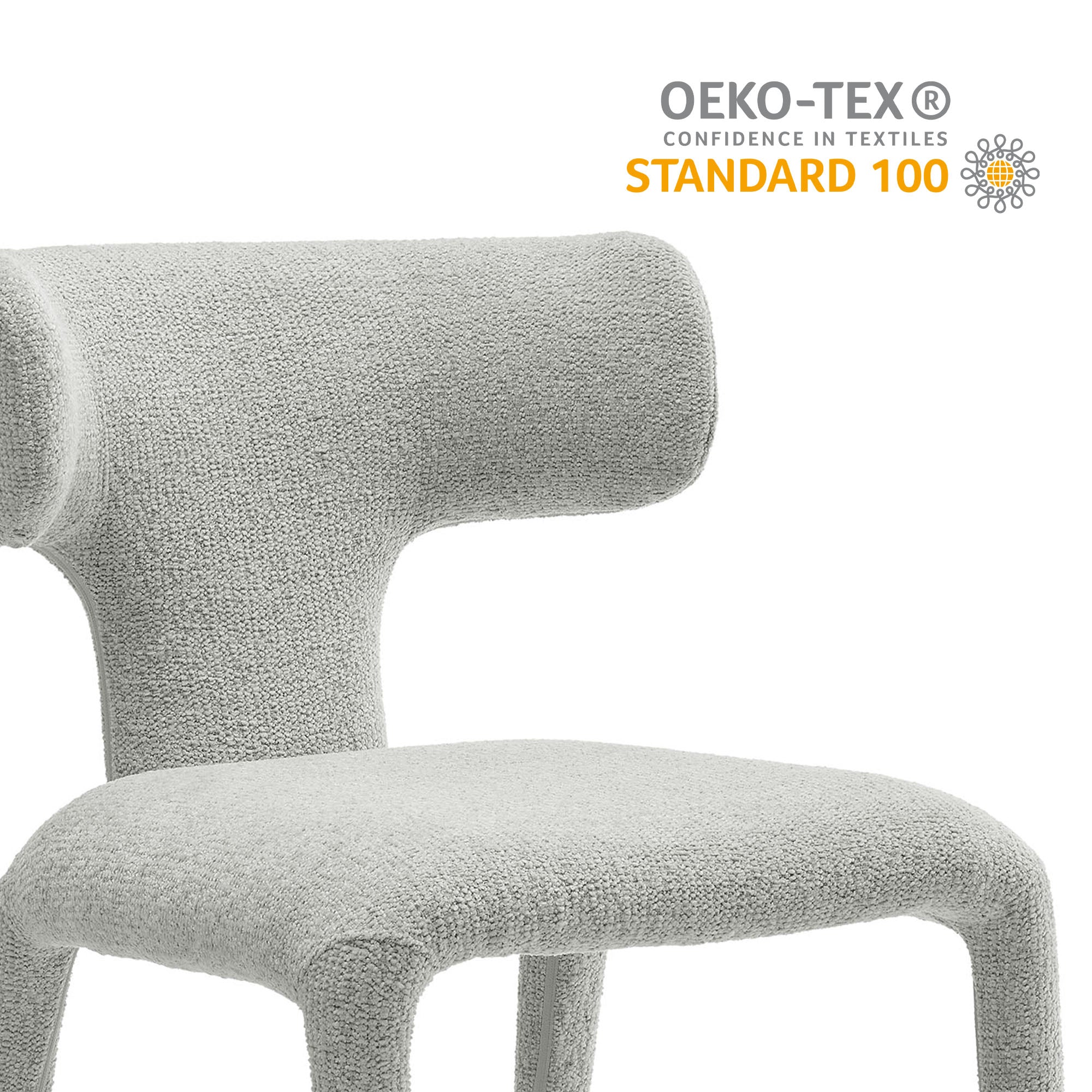 Modway Stellan Curved Back Boucle Upholstered Dining Chair Set of 2