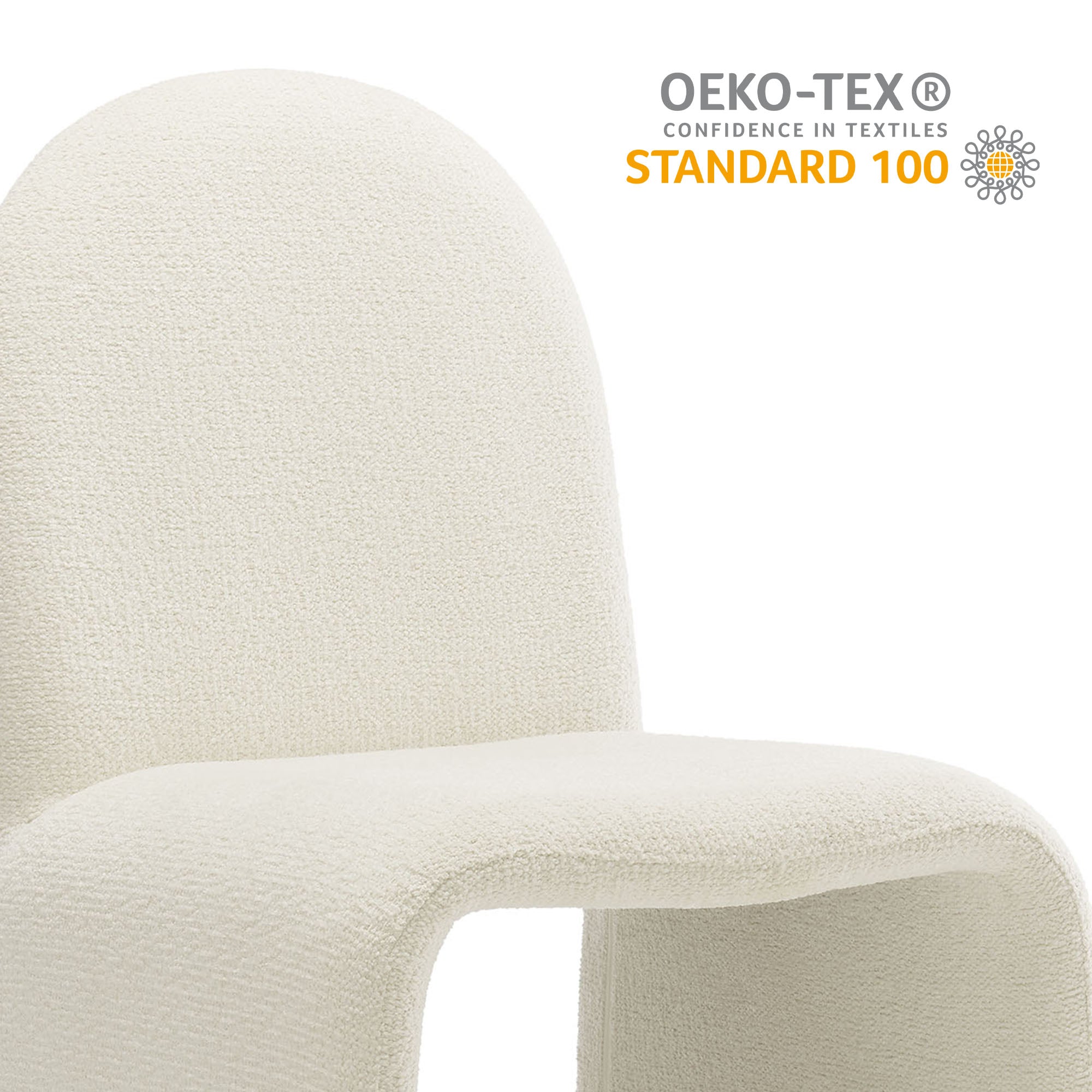 Modway Junia Boucle Upholstered Arch Armless Dining Chair