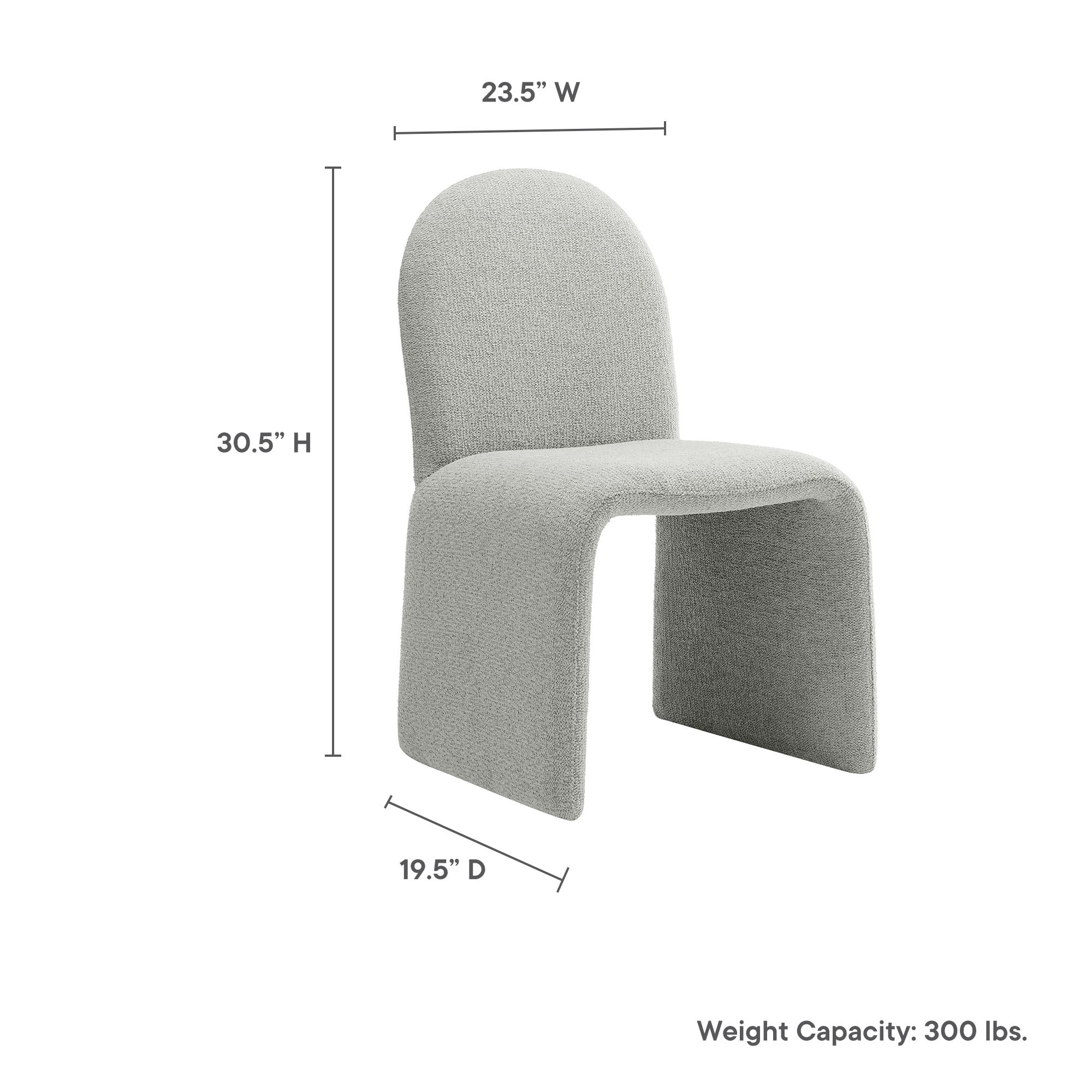 Modway Junia Boucle Upholstered Arch Armless Dining Chair
