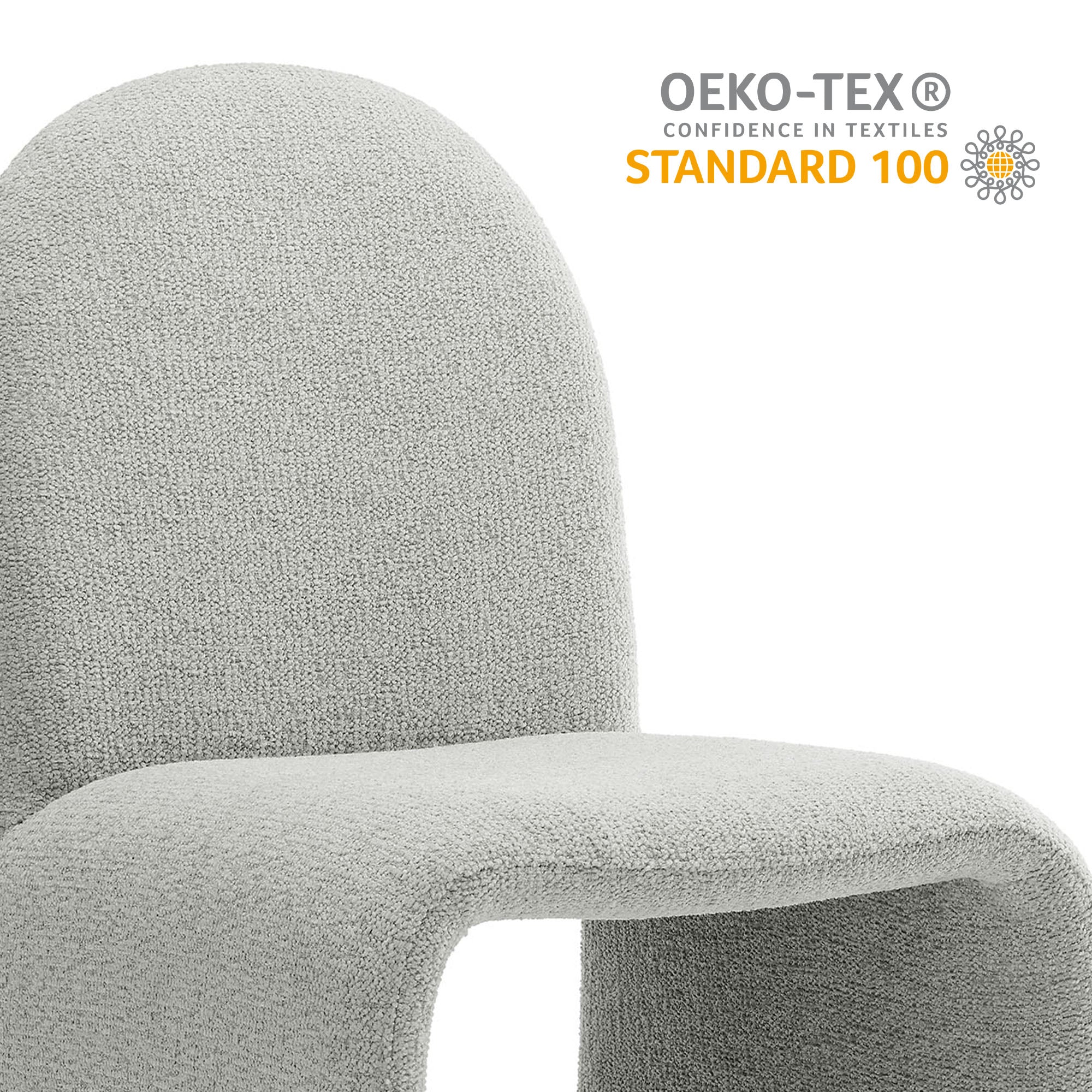 Modway Junia Boucle Upholstered Arch Armless Dining Chair