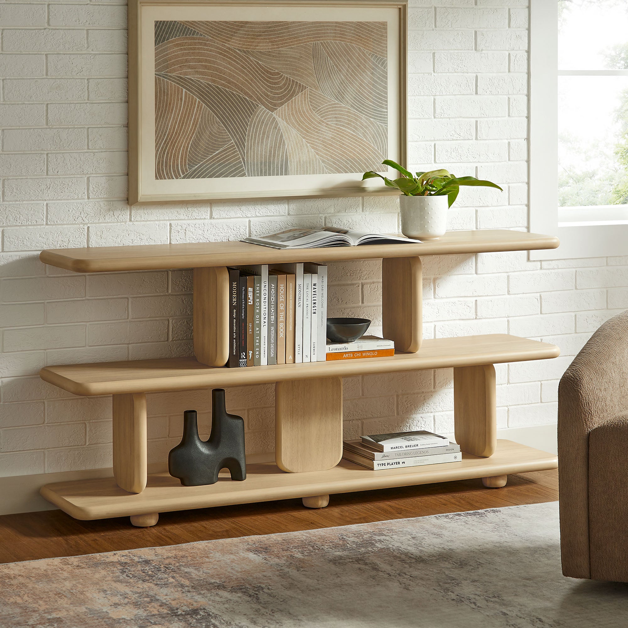 Modway Lyle Sculptural 2-Tier Bookshelf