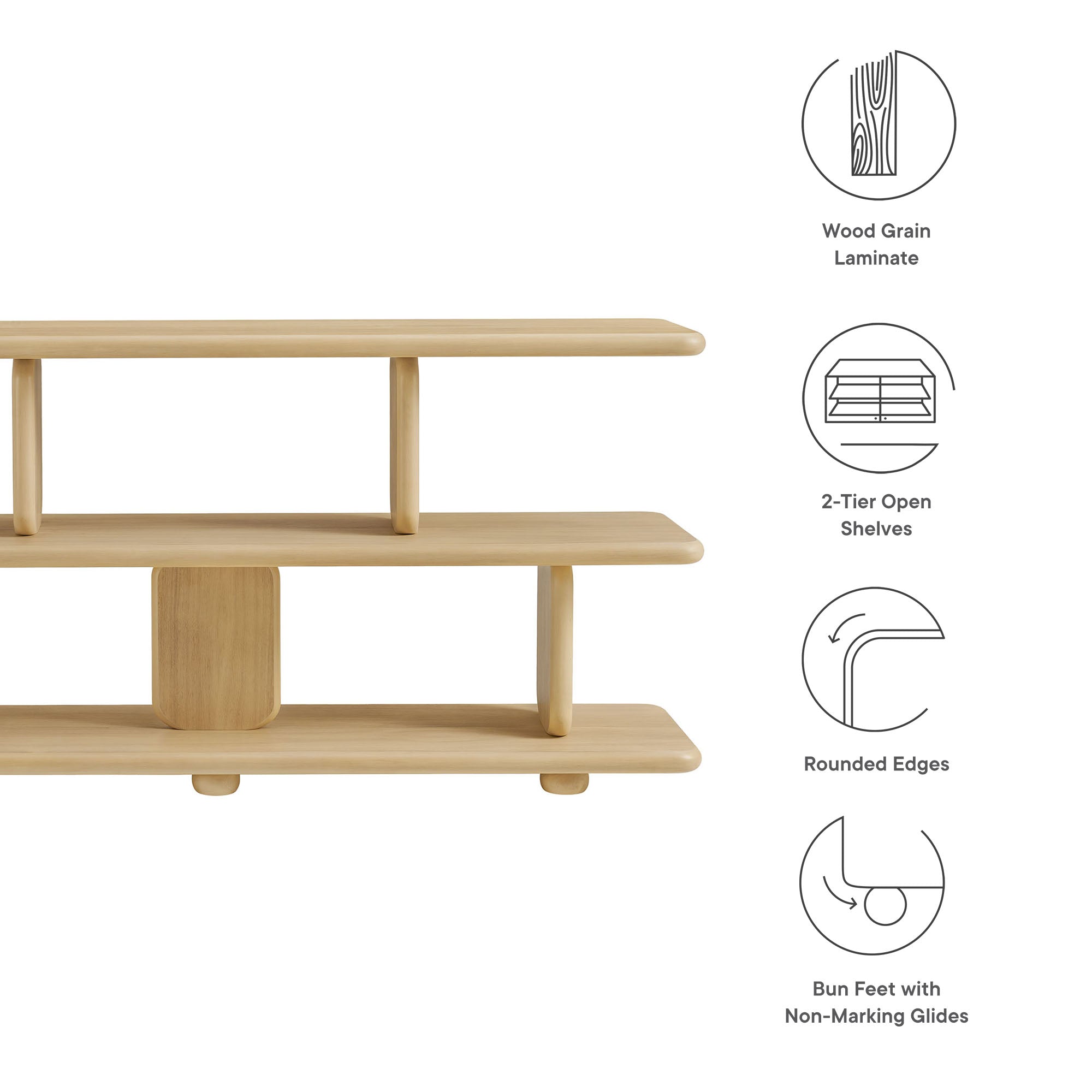 Modway Lyle Sculptural 2-Tier Bookshelf