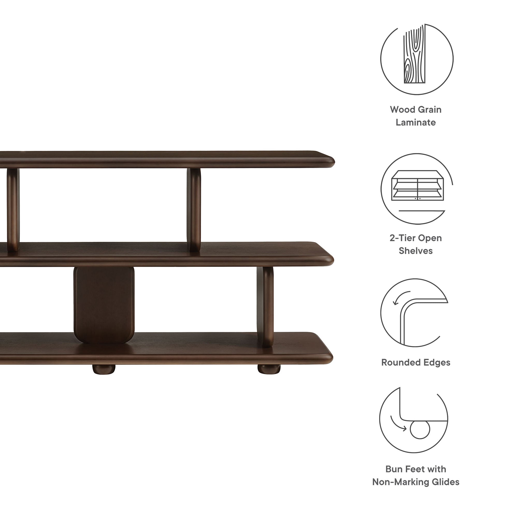 Modway Lyle Sculptural 2-Tier Bookshelf