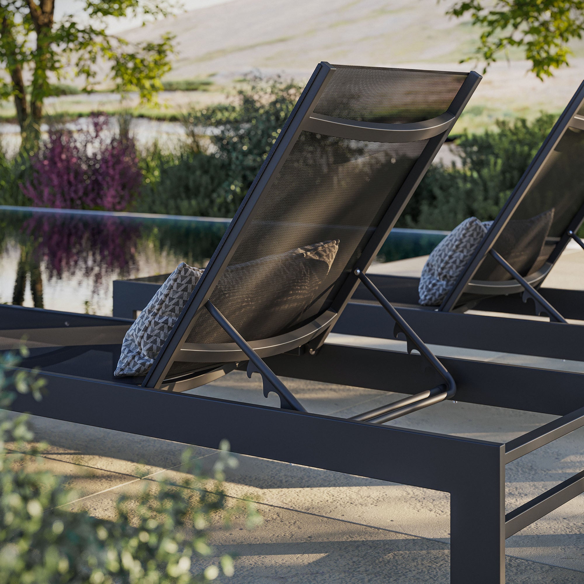 Modway Tahoe Outdoor Patio Mesh and Aluminum Chaise Lounge