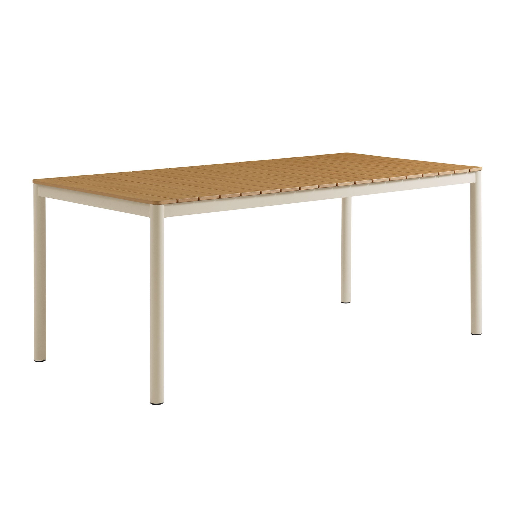 Modway Finn 71" Outdoor Patio Aluminum Dining Table with Faux Wood Top