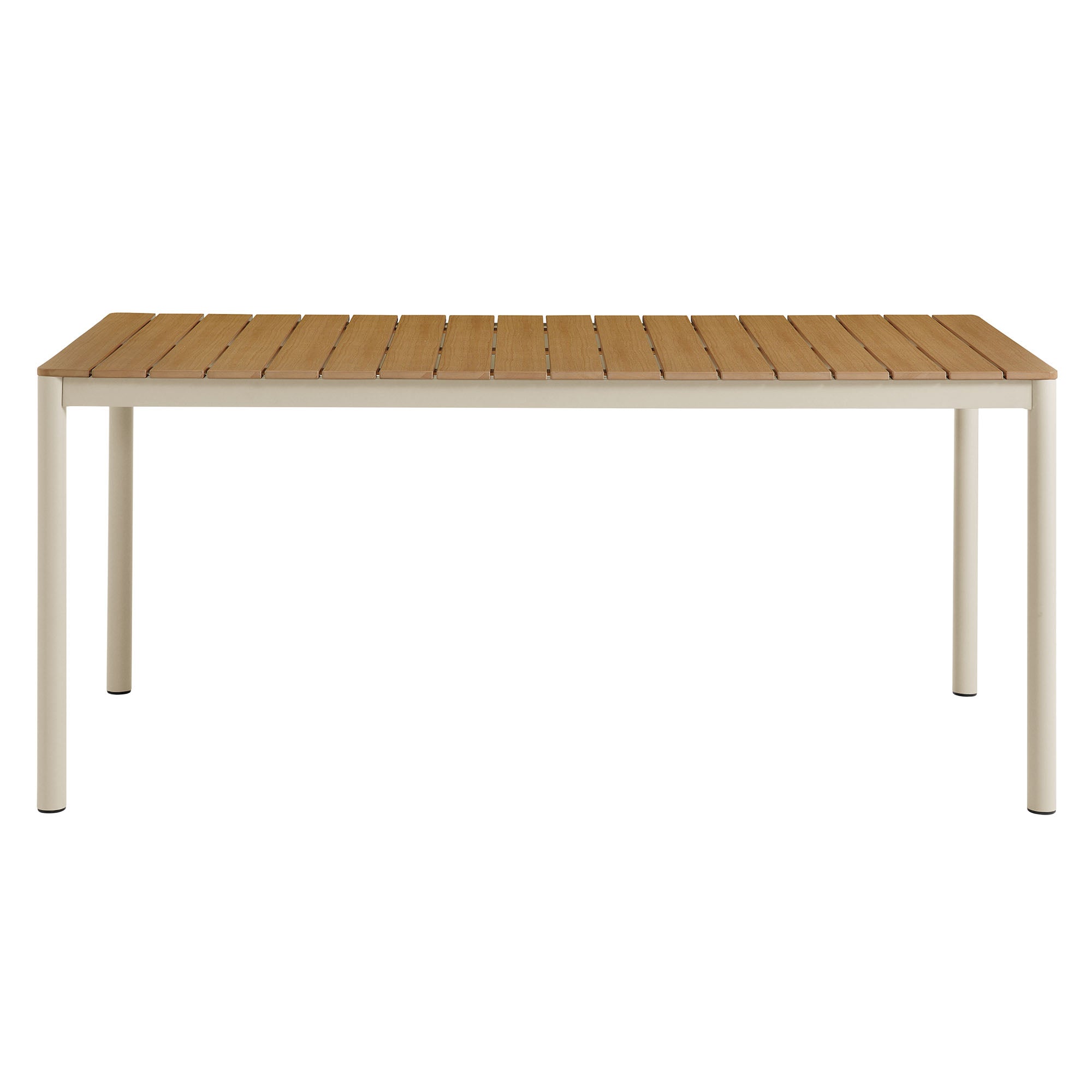 Modway Finn 71" Outdoor Patio Aluminum Dining Table with Faux Wood Top