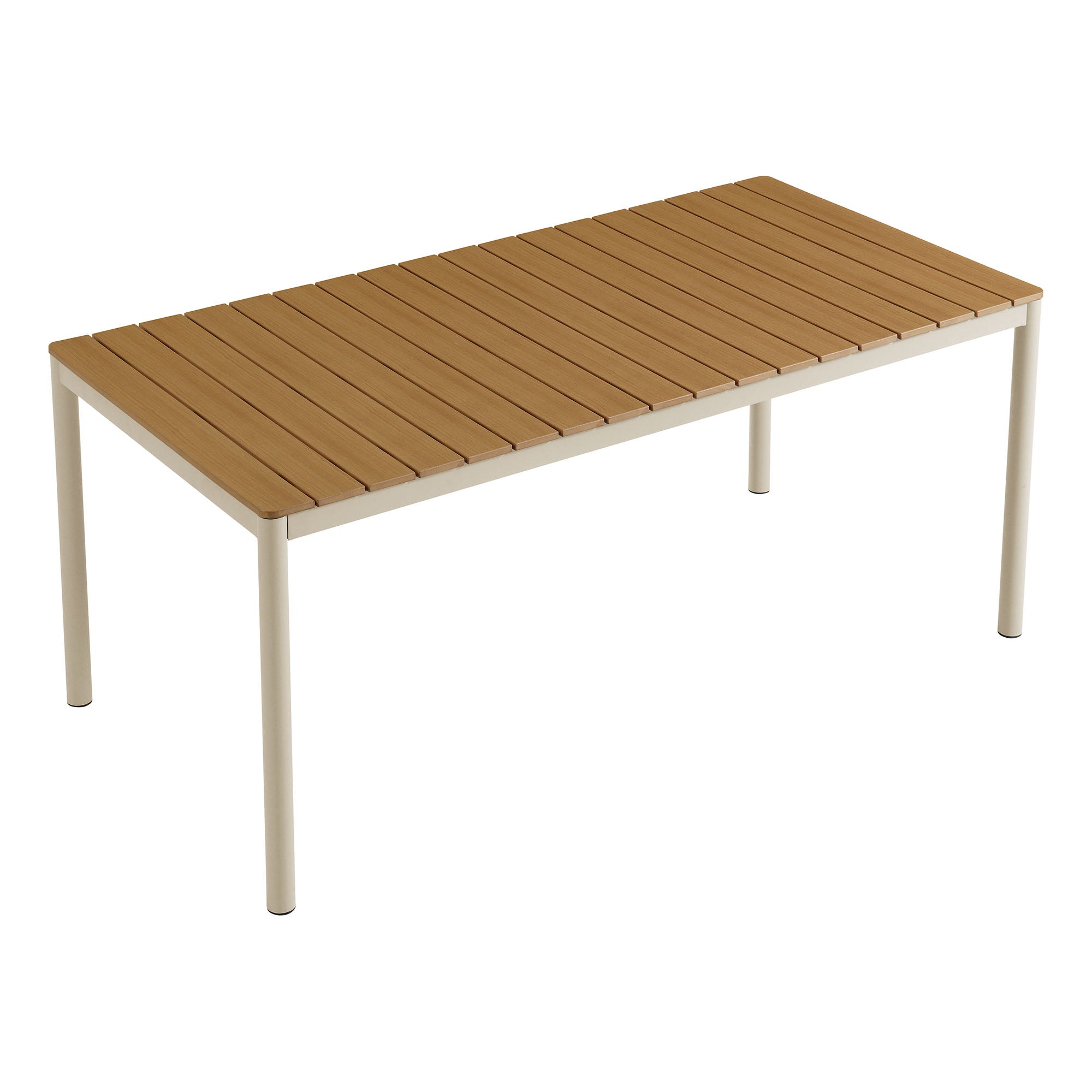 Modway Finn 71" Outdoor Patio Aluminum Dining Table with Faux Wood Top