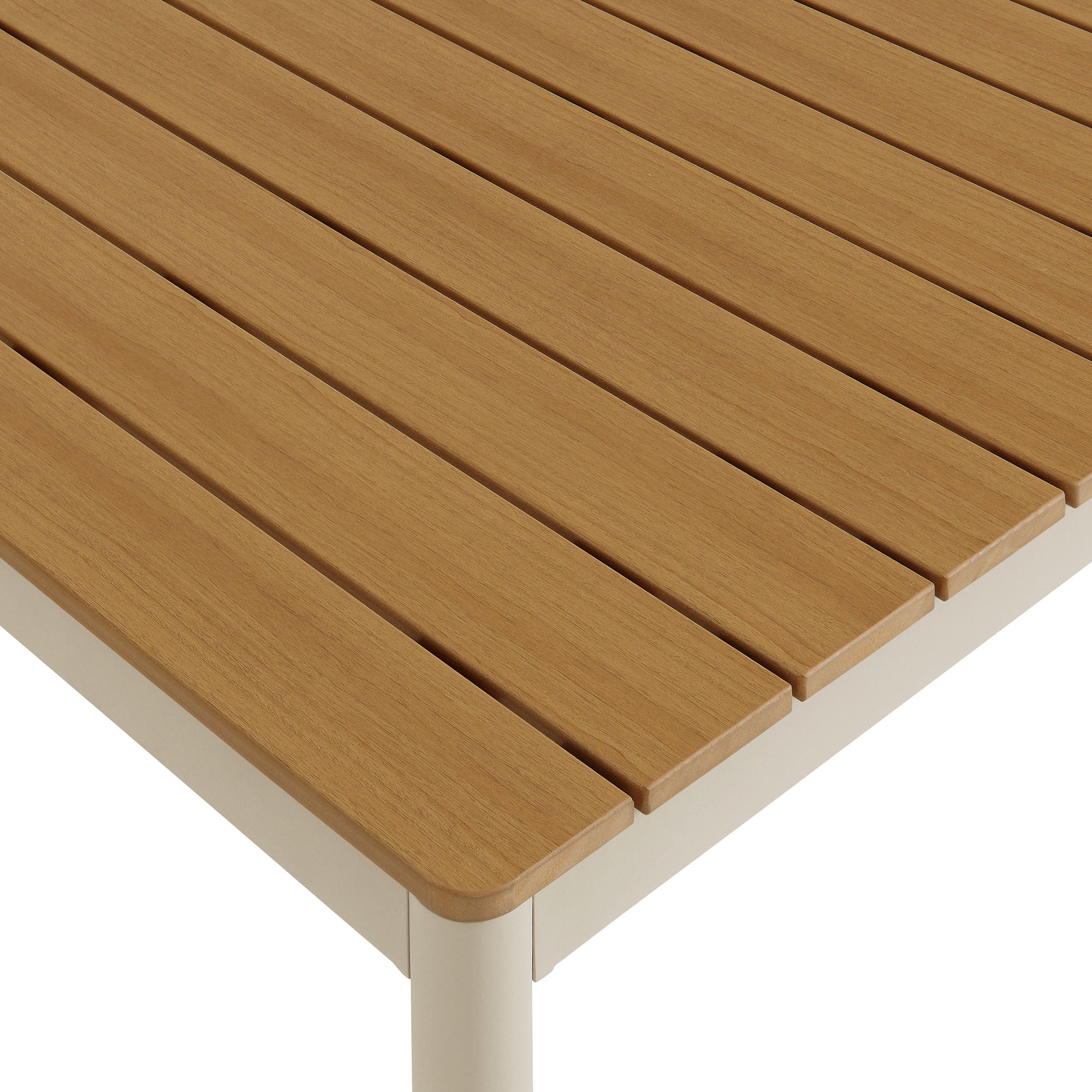 Modway Finn 71" Outdoor Patio Aluminum Dining Table with Faux Wood Top