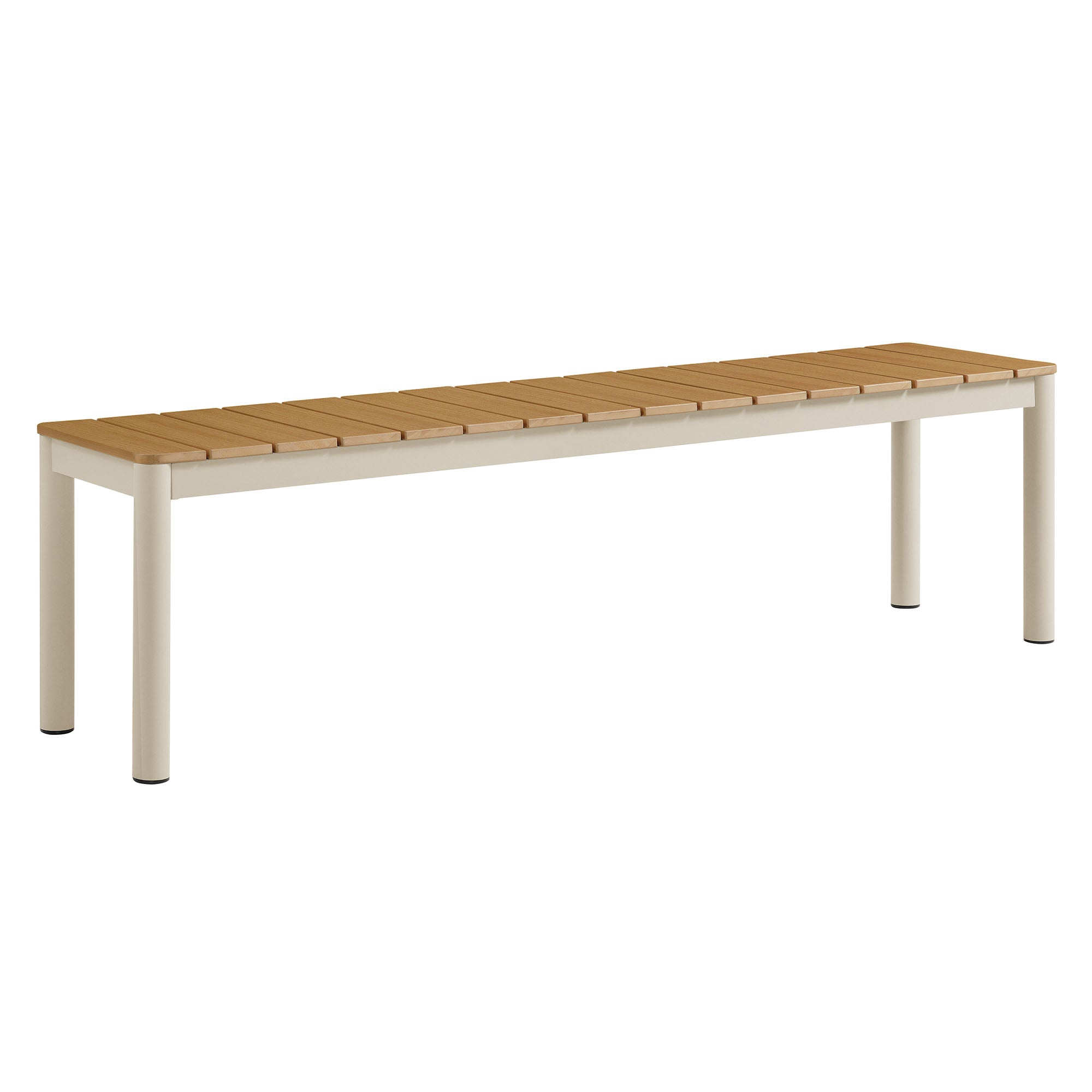 Modway Finn Outdoor Patio Aluminum Bench with Faux Wood Top Set of 2
