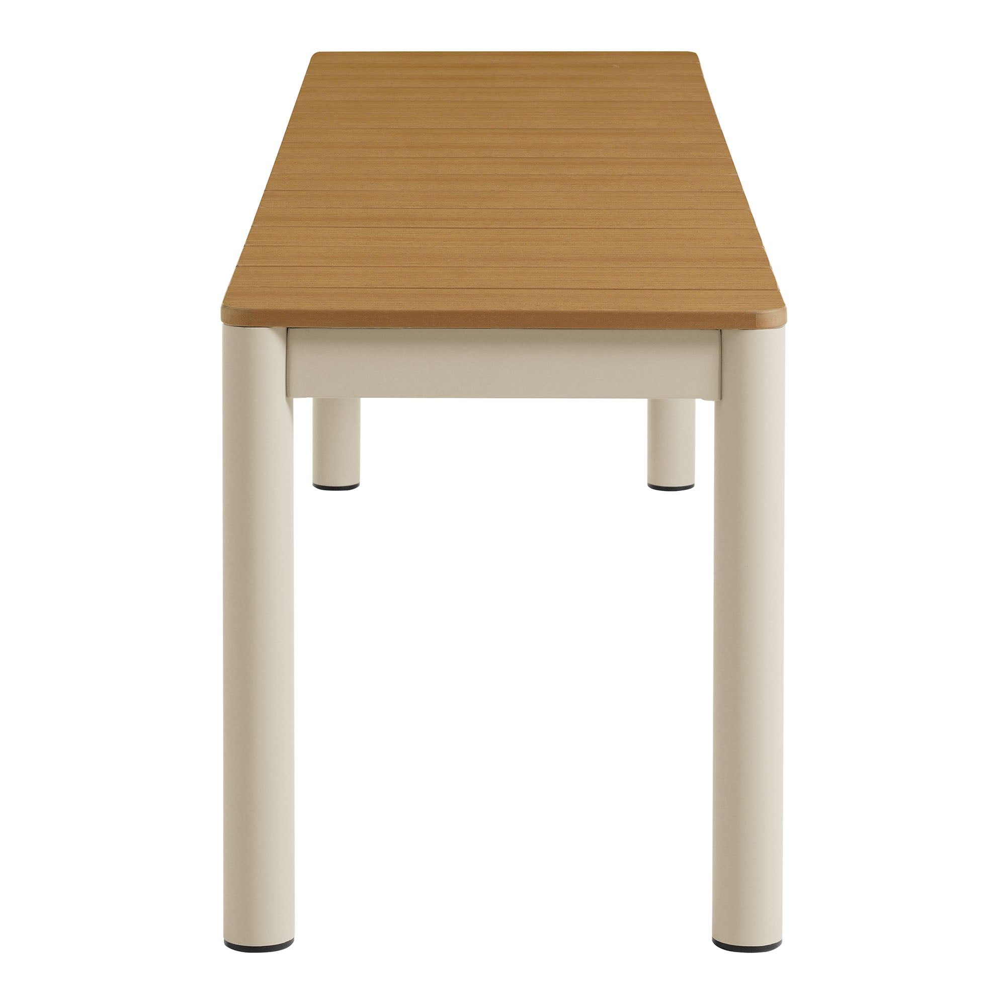 Modway Finn Outdoor Patio Aluminum Bench with Faux Wood Top Set of 2