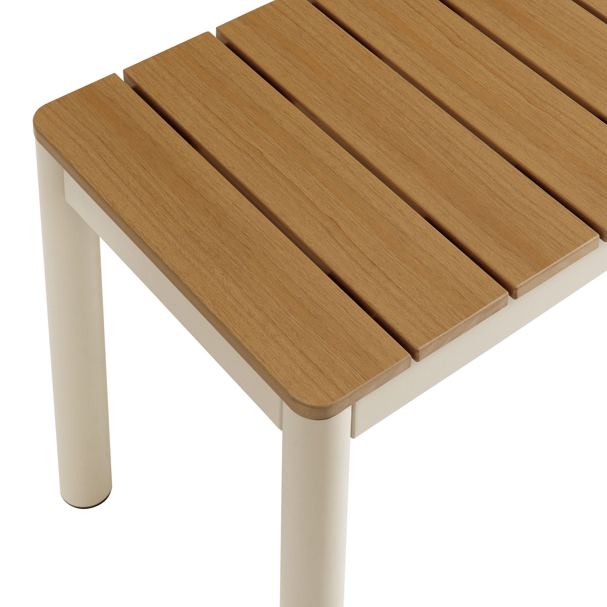 Modway Finn Outdoor Patio Aluminum Bench with Faux Wood Top Set of 2