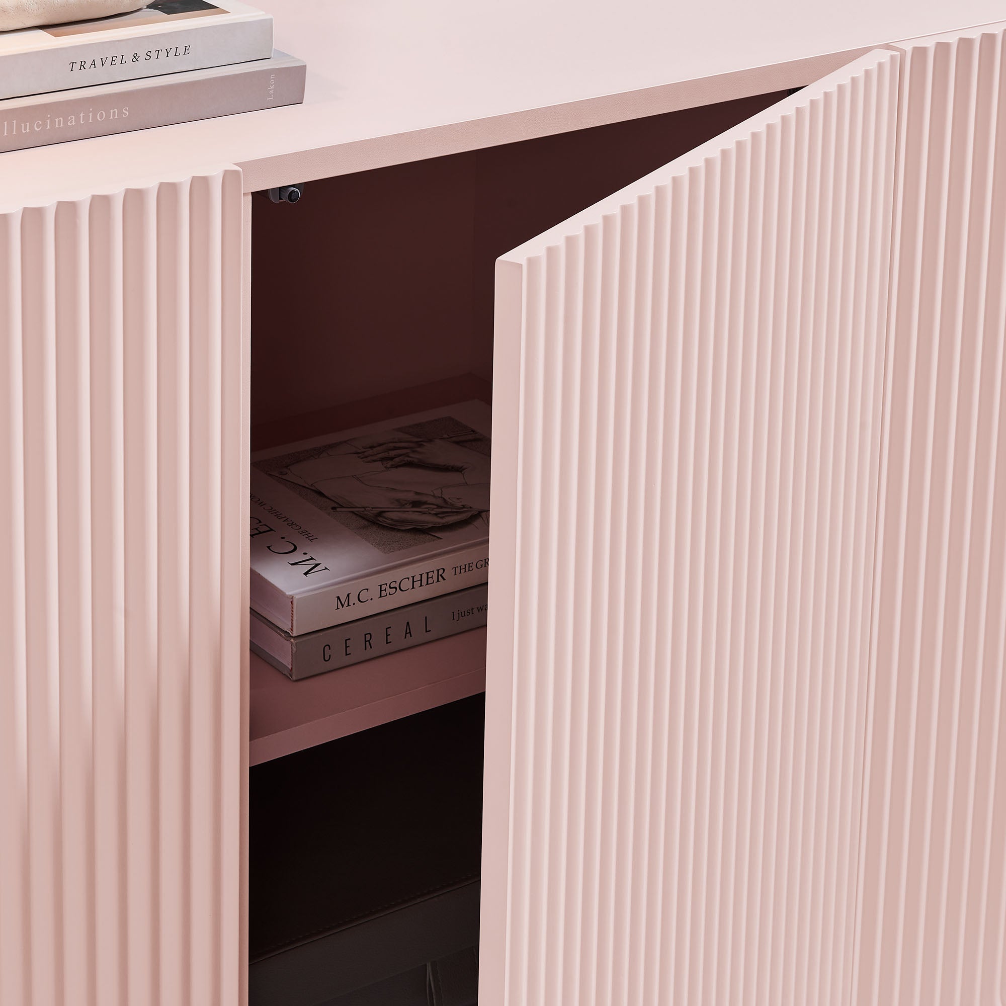 Modway Dahlia Fluted and Scalloped Sideboard Storage Cabinet