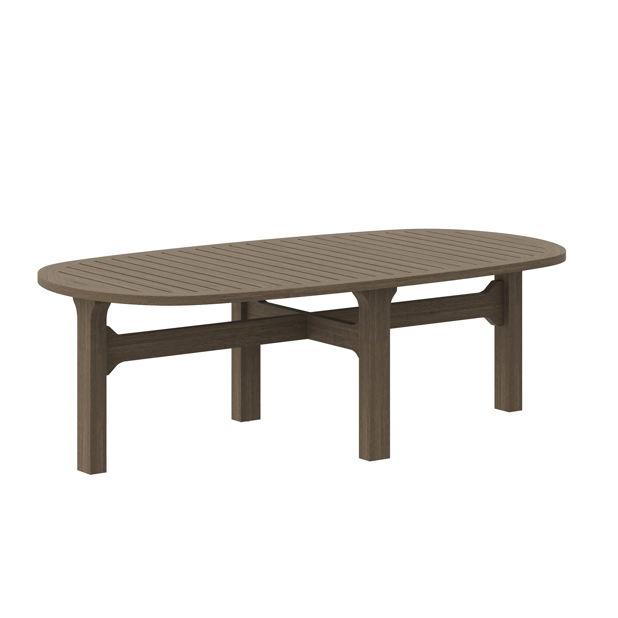 Modway Saratoga Oval Outdoor Patio Teak Wood Coffee Table